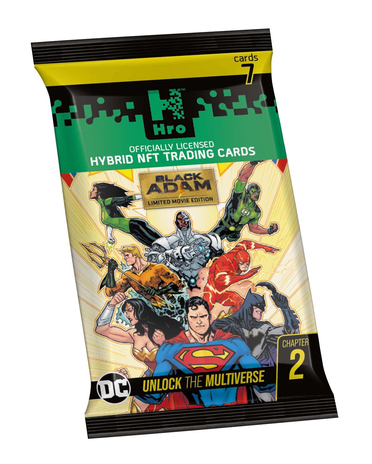 HRO DC Comics Unlock The Multiverse Chapter 2: Flowpack, Hybrid NFT, 7 Trading Cards Pack, pack of 1