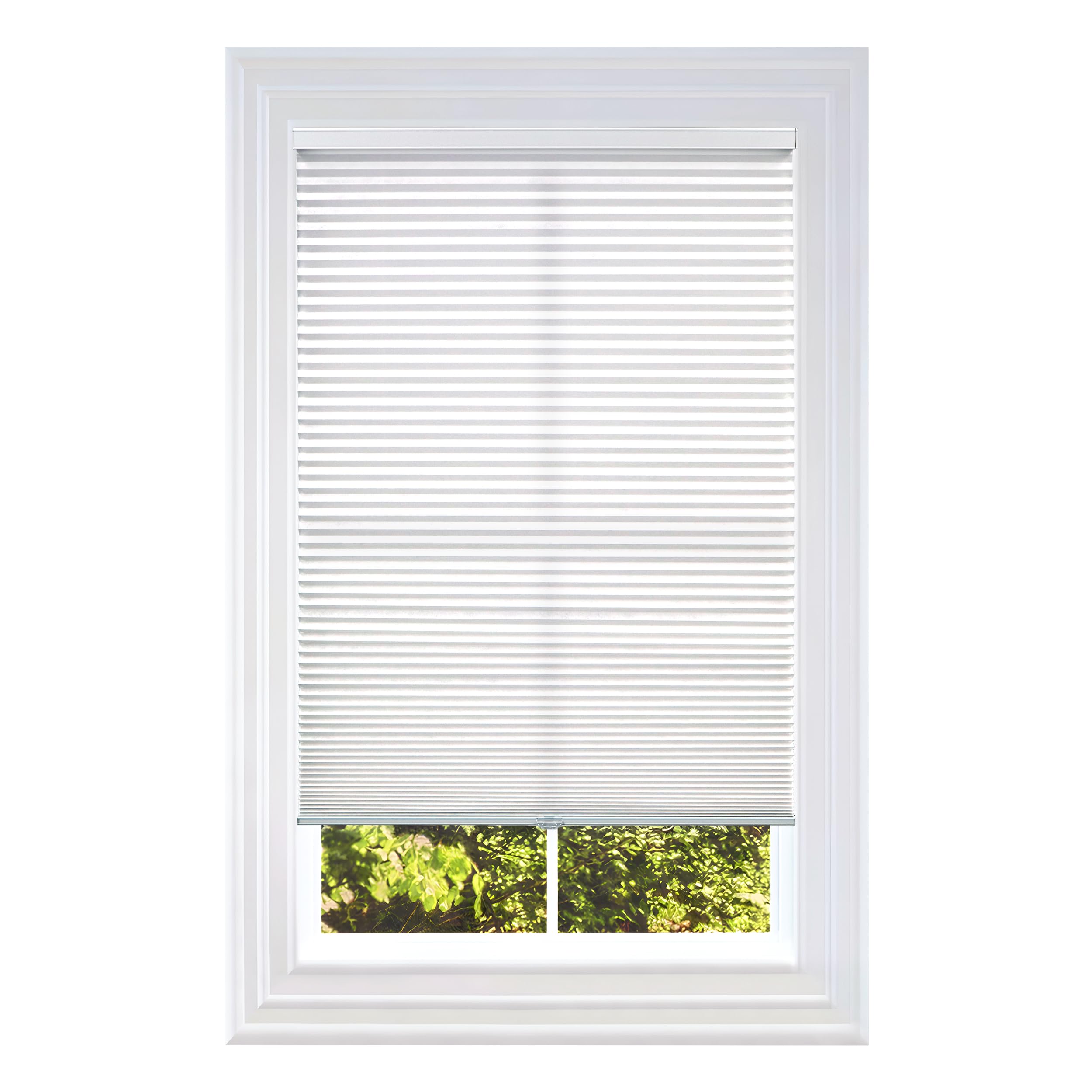 BlindsAvenueCellular Honeycomb Cordless Polyester Shade, 9/16" Single Cell, Light Filtering, White, Size: 18" W x 48" H