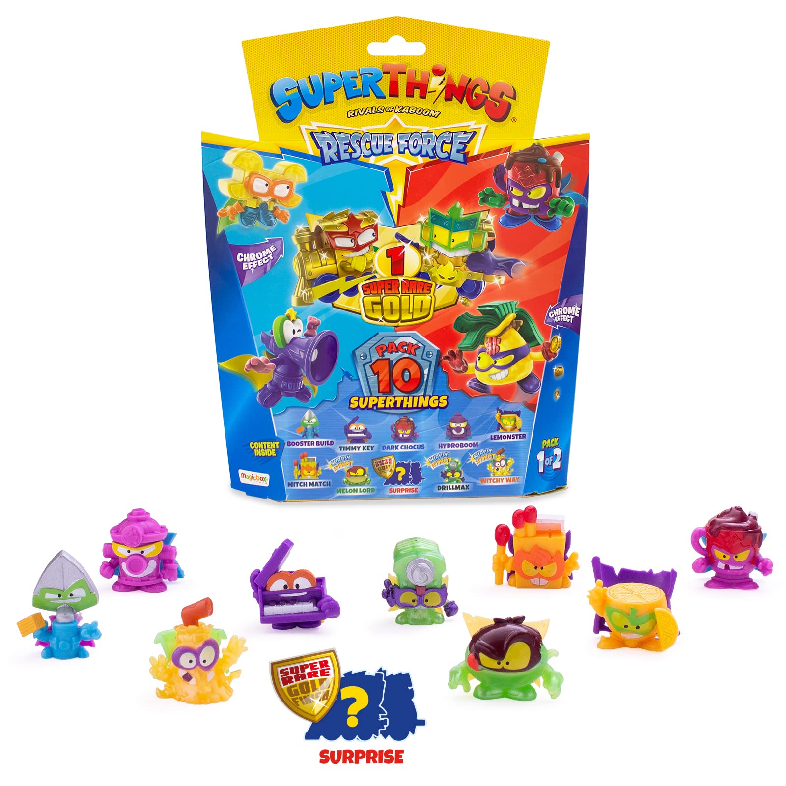 SUPERTHINGS RIVALS OF KABOOM SUPERTHINGS Rescue Force Series â€“ SuperThings 10-Pack, includes 1 super rare gold coloured leader 2/2