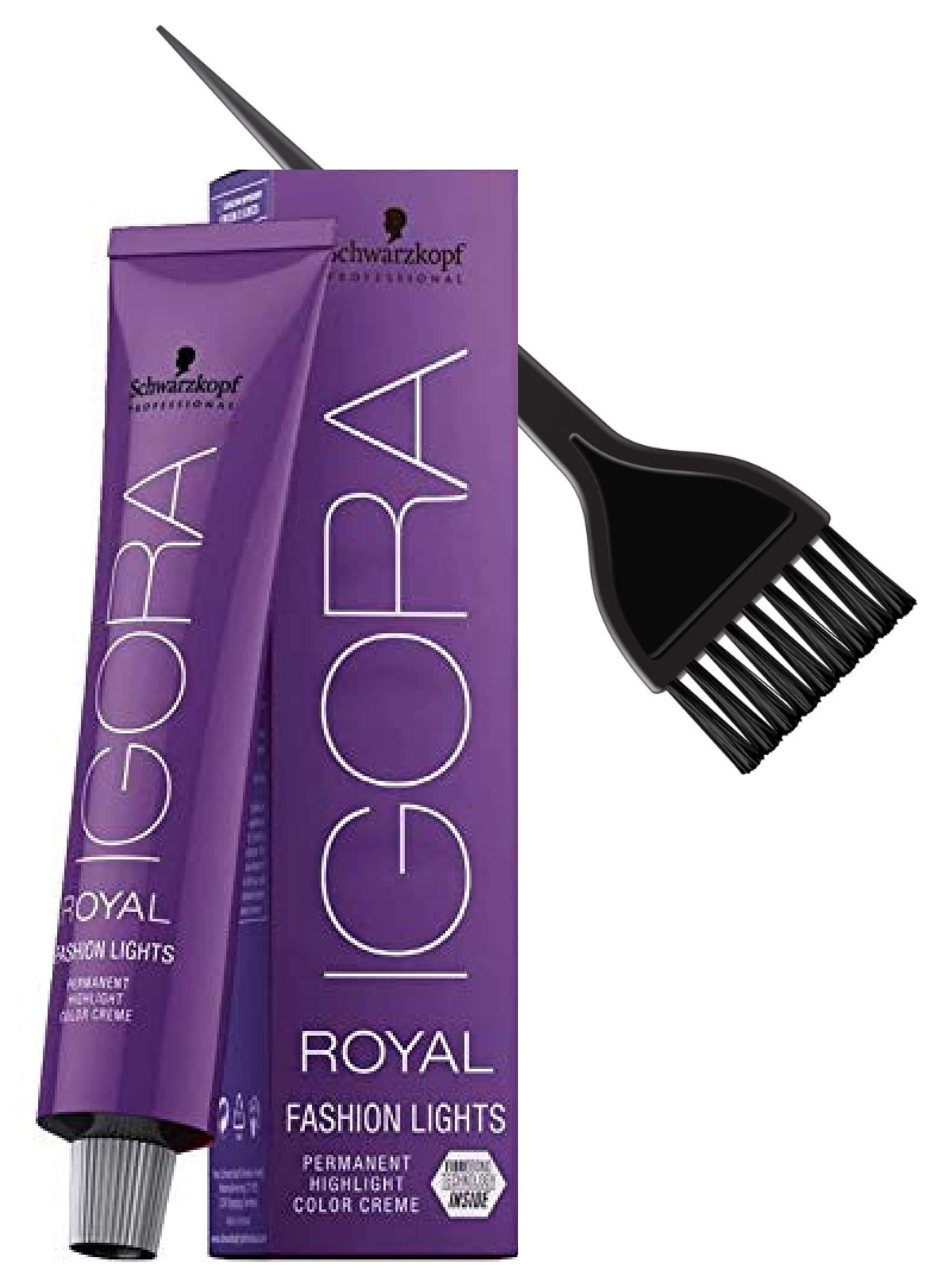 SchwarzkopfIGORA Royal FASHION LIGHTS Permanent HIGHLIGHT Hair Color Creme (with Sleek Tint Applicator Brush) Haircolor Cream (L-89)