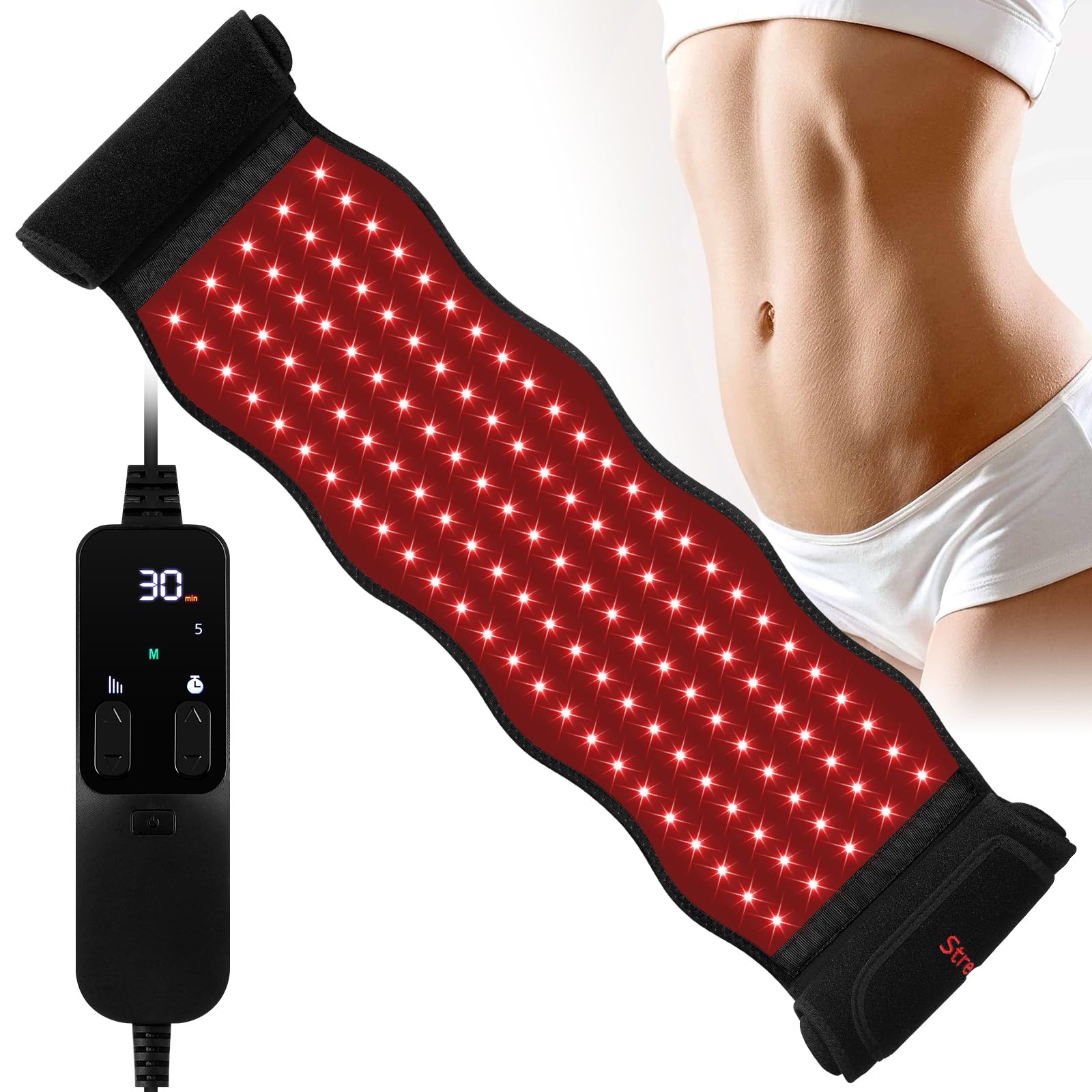 Red Light Therapy Belt, 120 LED Combo 660nm 850nm Wearable Red Light Therapy for Body with Timer, Near Infrared Light Therapy Wrap Device for Muscle Back Shoulder Pain Relief