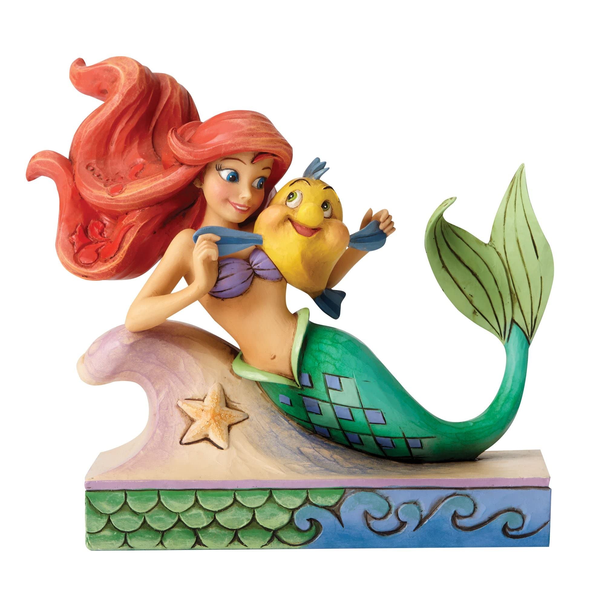 EnescoDisney Traditions by Jim Shore “The Little Mermaid” Ariel with Flounder Stone Resin Figurine, 5.25”