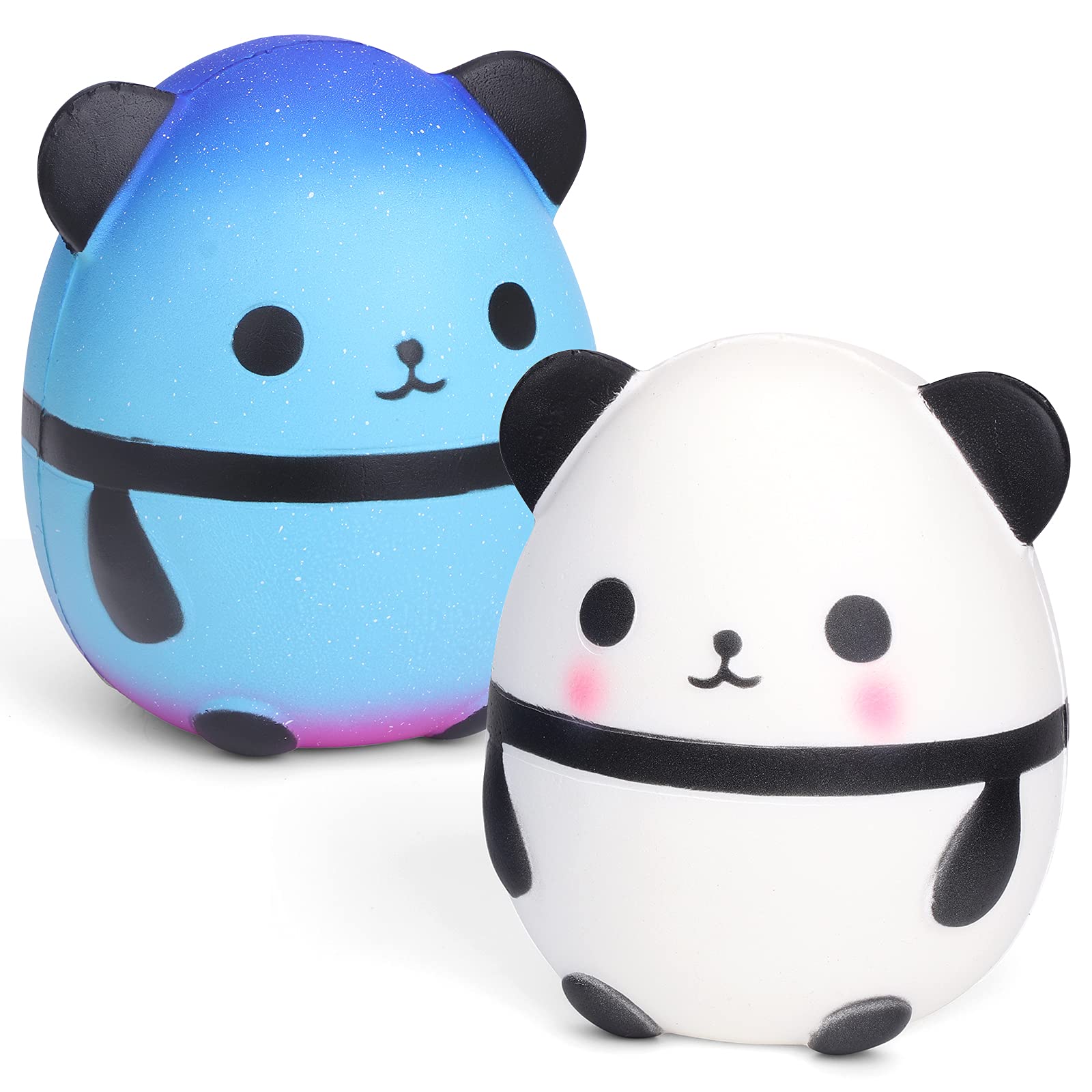 Jumbo Squishy Panda Egg Squishies Fidget Toys Galaxy, Slow Rising Squishy Toys Pop Soft Doll Scented Stress Relief Anti Anxiety EDC Squeeze Mochi Pack Toys for 3-12 Years Old Kids &Adults 2 Pack