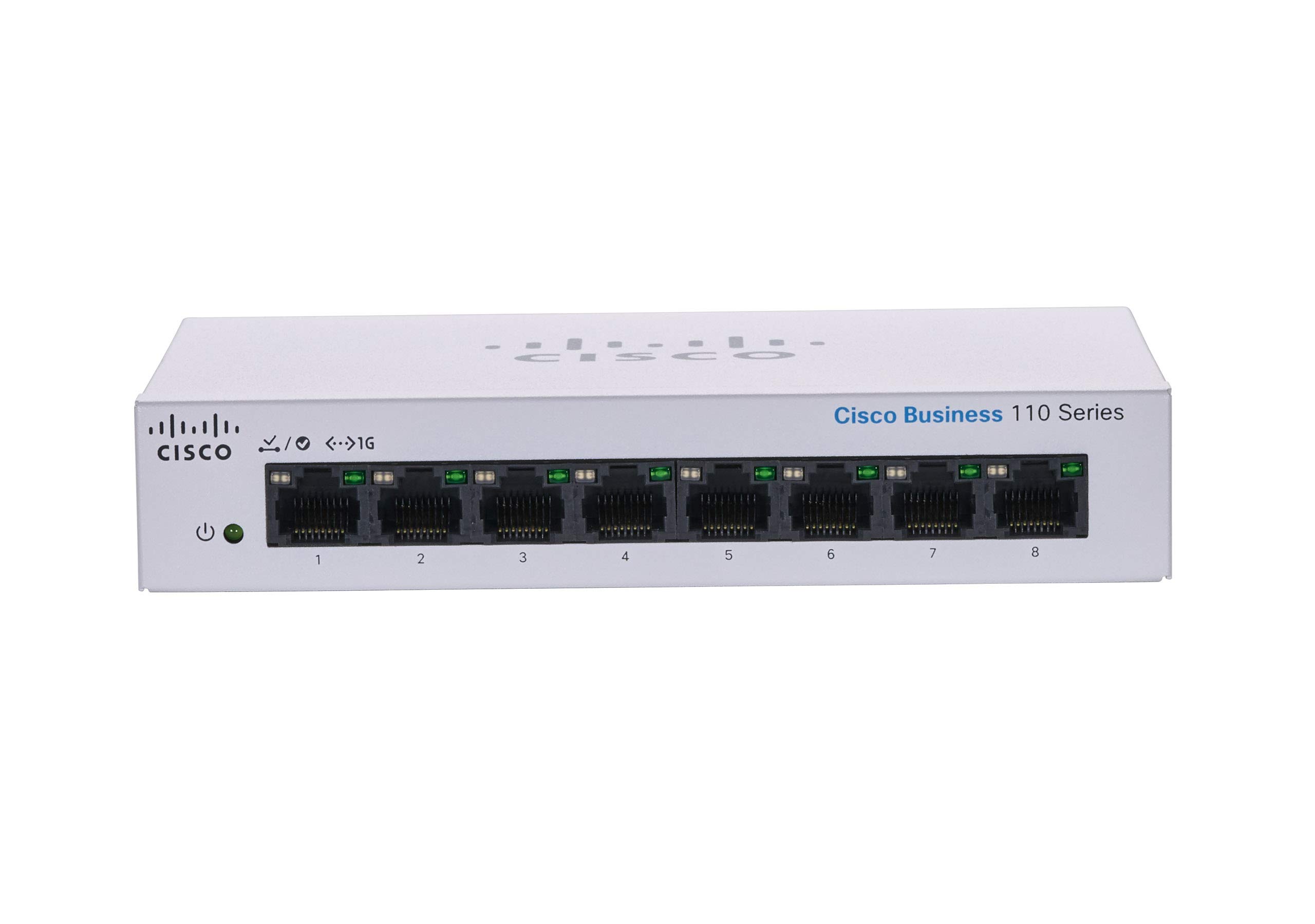 CiscoBusiness CBS110-8T-D Unmanaged Switch | 8 Port GE | Desktop | Ext PS | Limited Lifetime Protection (CBS110-8T-D)