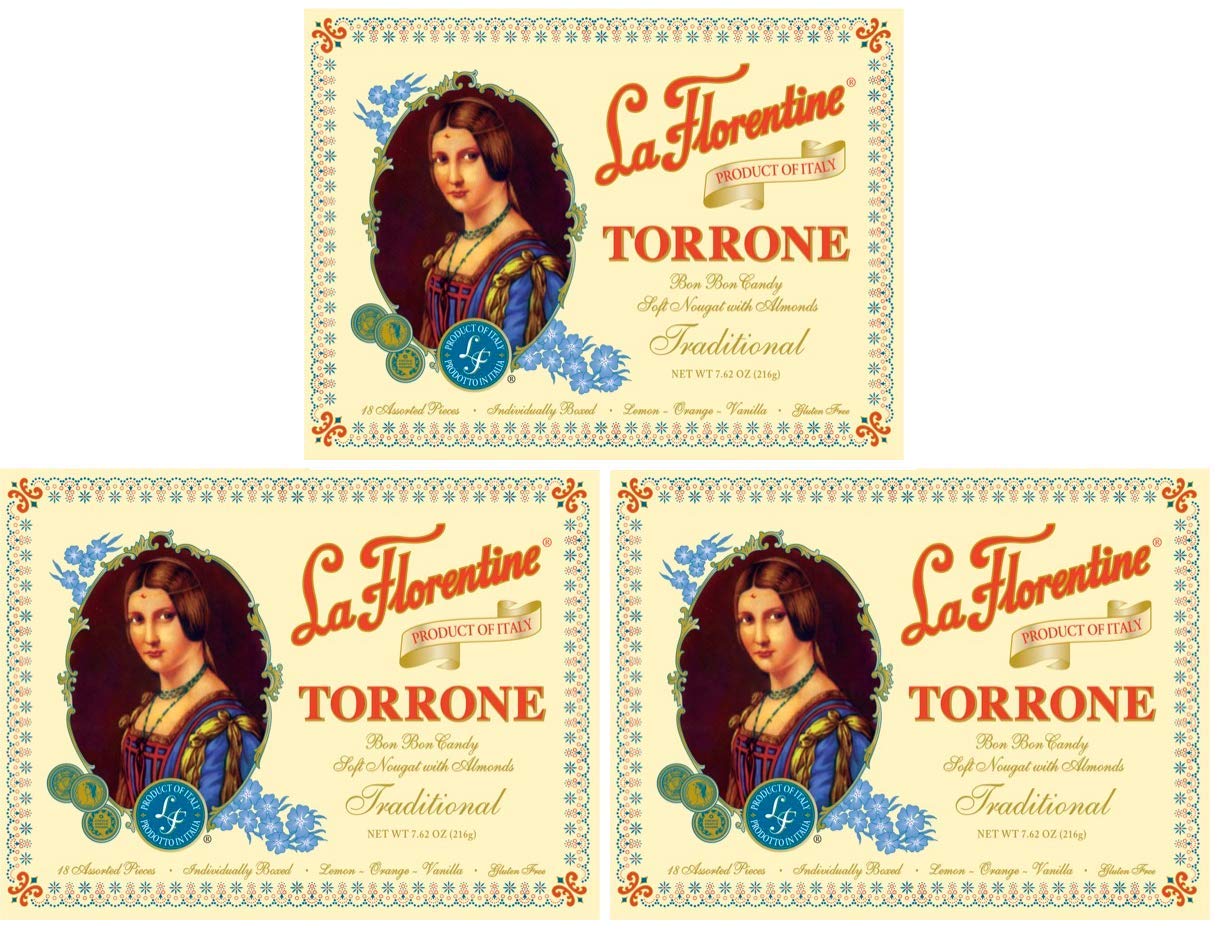 La FlorentineTorrone Candy, 3 Pack of 18 Pieces