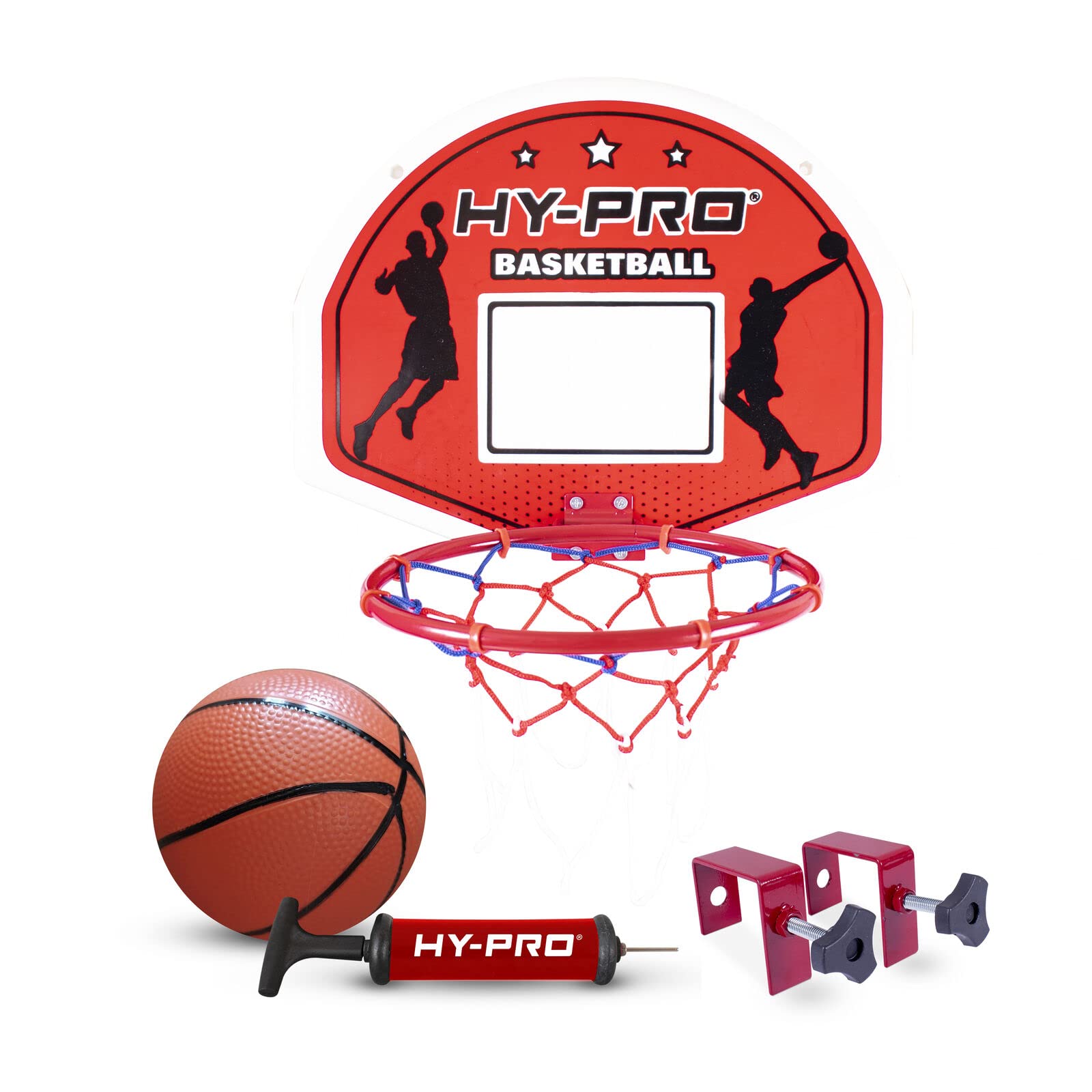 Hy-Pro Over The Door Basketball Hoop Set | Basketball & Pump Included | Indoor Outdoor Use