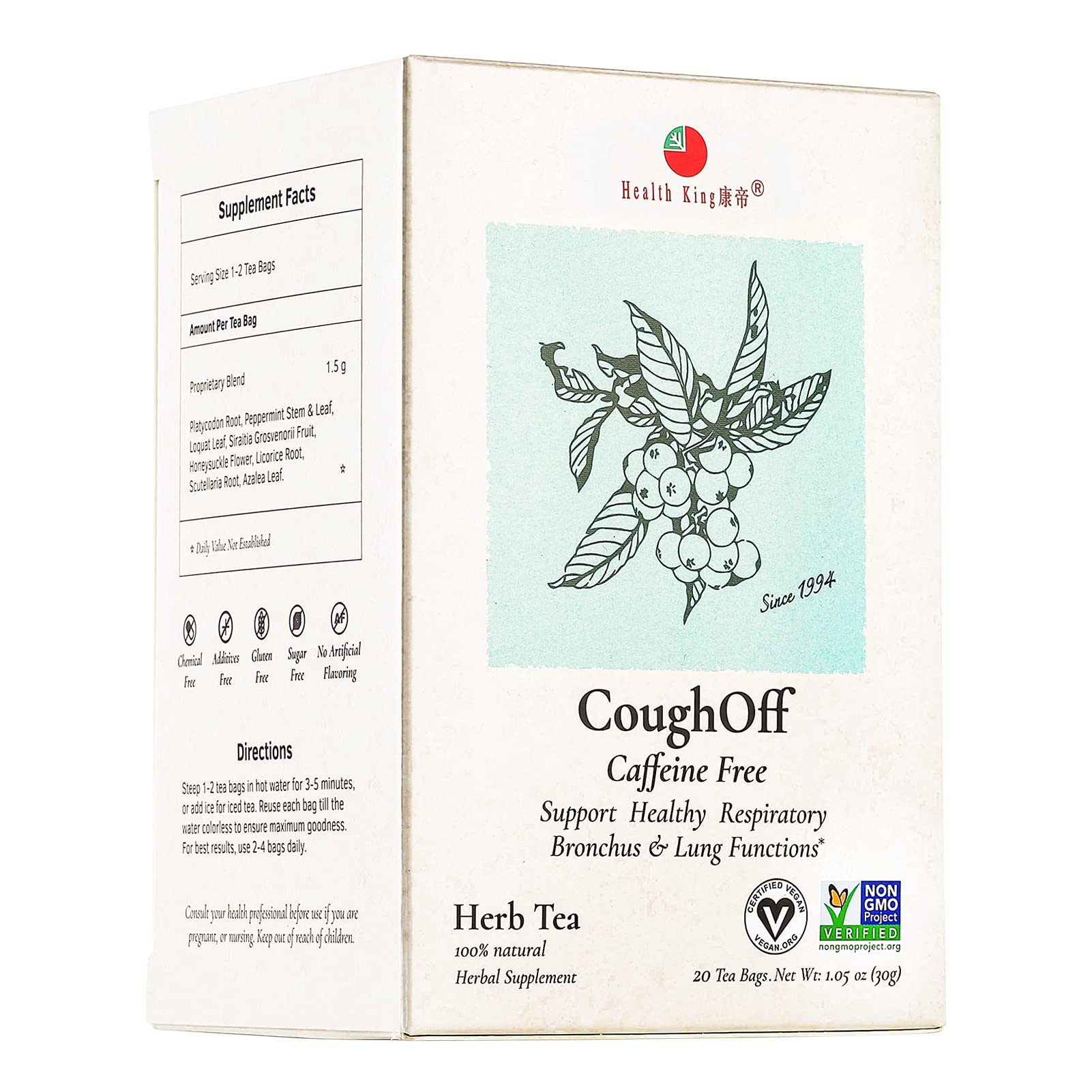 Health King Cough-Off Herb Tea 20 Bag(S)