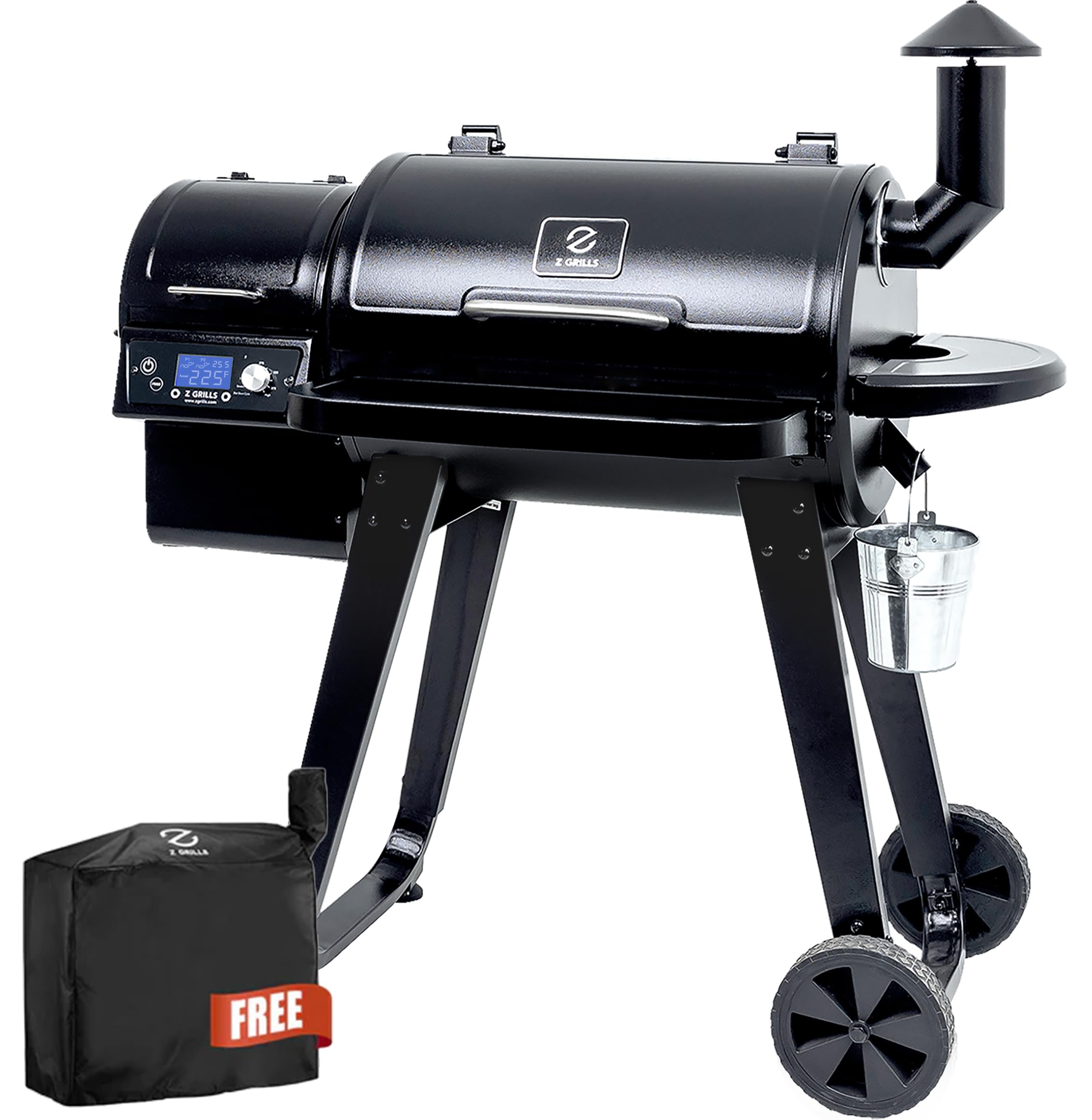 Z GRILLS ZPG-450A Wood Pellet Grill & Smoker with PID V2.1 Controller, 450 Sq in Cook Area, Meat Probe, 8 in 1 BBQ Grill Outdoor Auto Temperature Control, Black