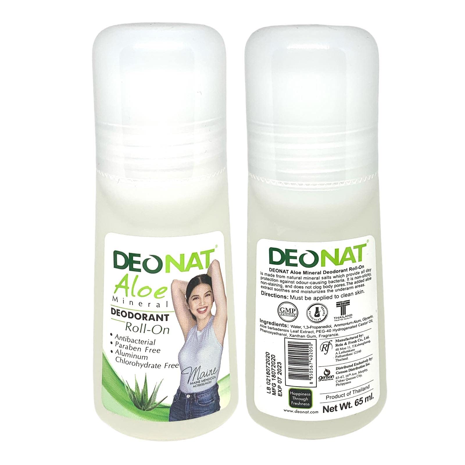 Deonat Aloe Mineral Deodorant Roll On 65 ml, Multicolour