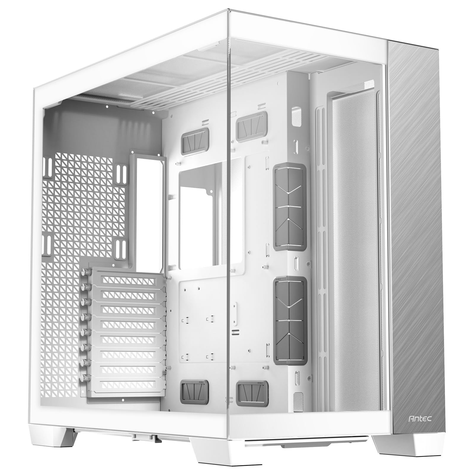 Antec C8 Aluminum White, Fans not Included, Aluminum Front Panel, Dual-Chamber Layout, Type-C, 360mm Radiator Support, Seamless TG Front & Side Panels, RTX 40 Compatible, Full-Tower E-ATX PC Case