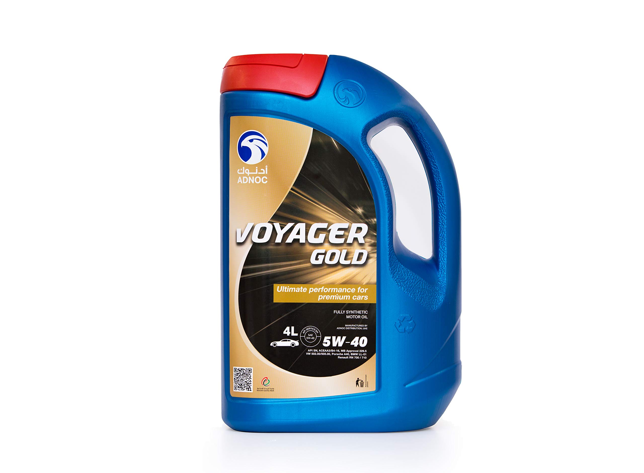 ADNOC 57418 VOYAGER GOLD 5W/40 SN ENGINE OIL 4LTR