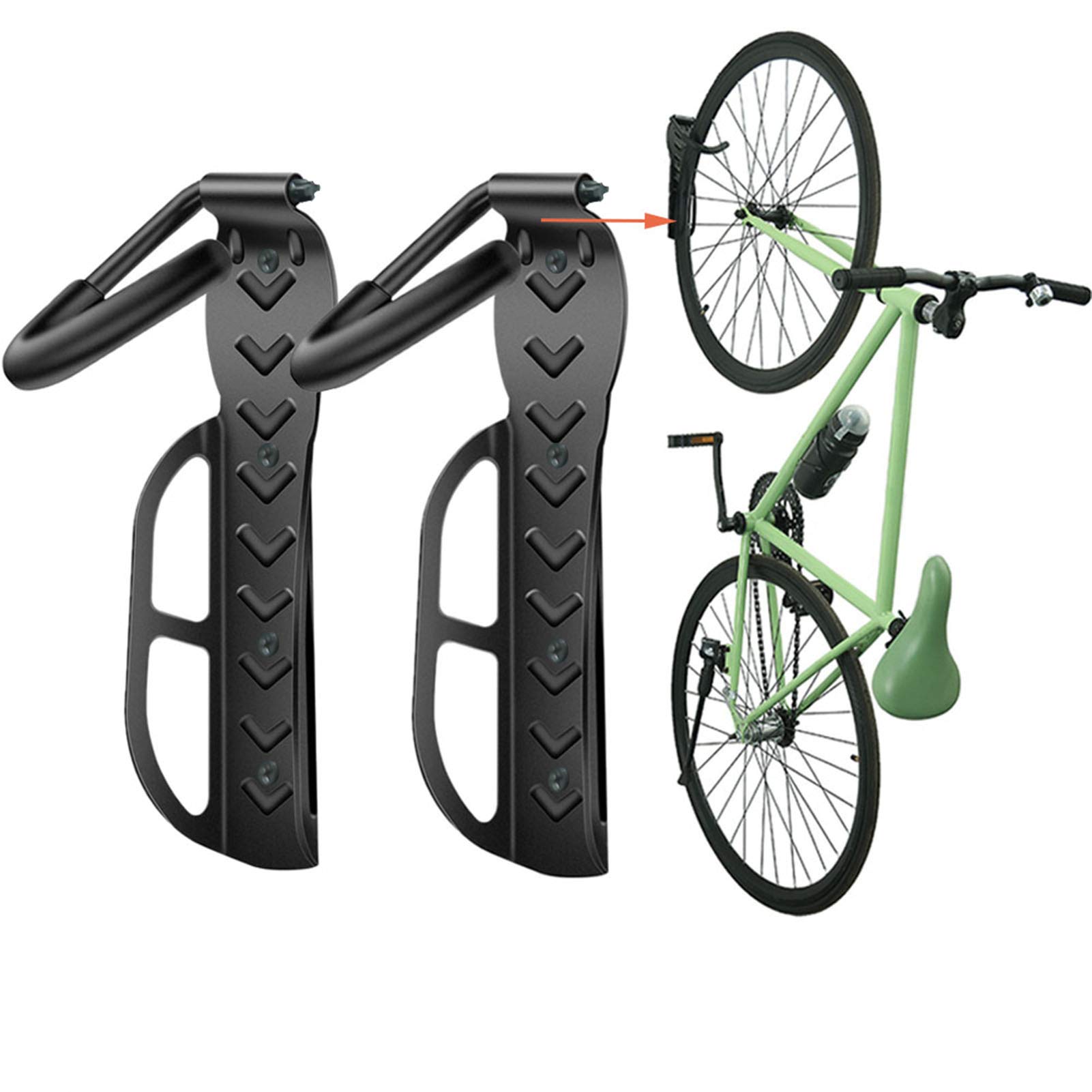 Wallmaster Bike Rack Garage Wall Mount Bicycles 2-Pack Storage System Vertical Bike Hook for Indoor