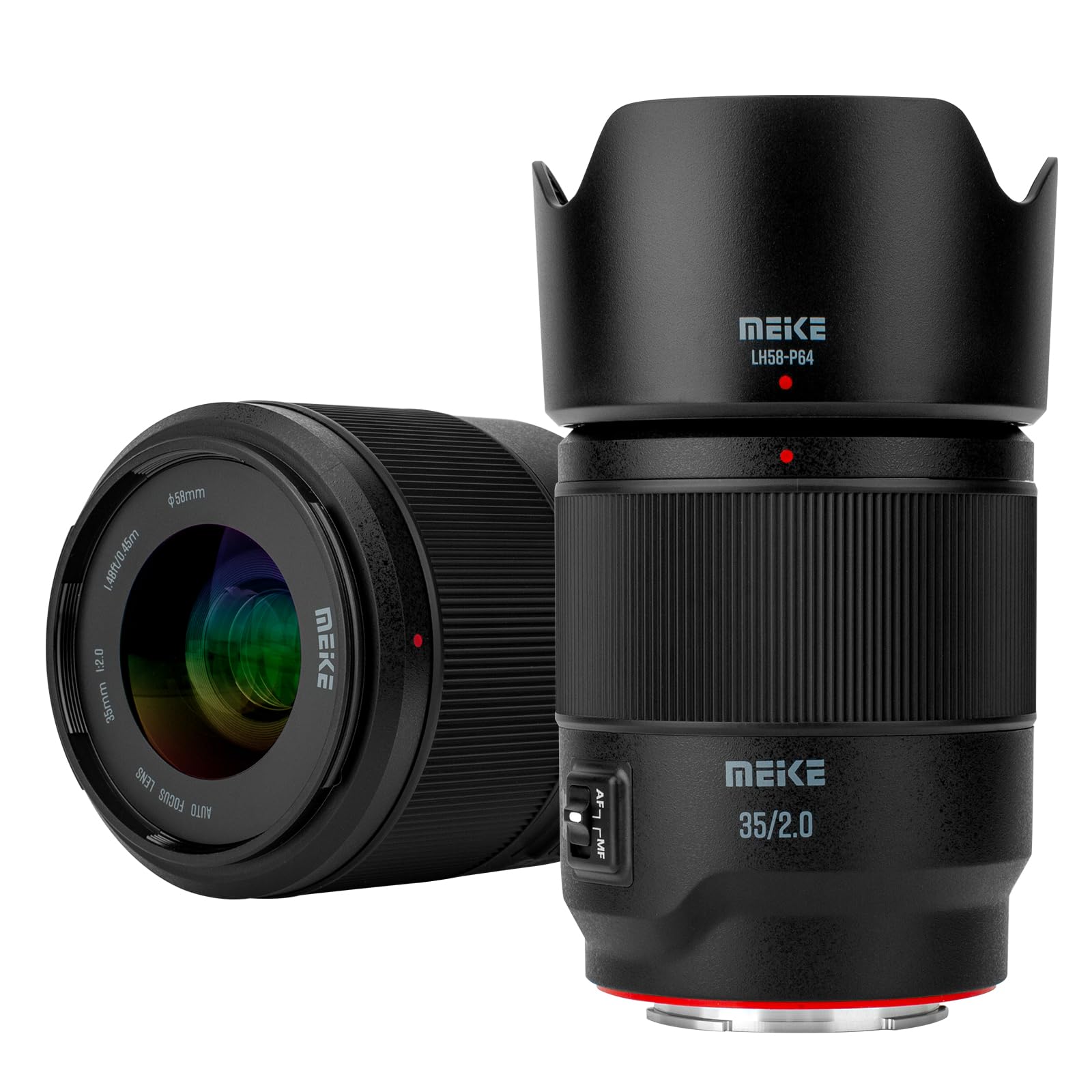 Meike35 mm F2.0 Full Frame AF STM Lens (Stepper Motor) with Large Aperture Aperture Auto Focus and Fixed Prime Portrait Lens for Sony E-Mount Mirrorless Cameras A9 A7III A7II A7 A7R3 A7R4