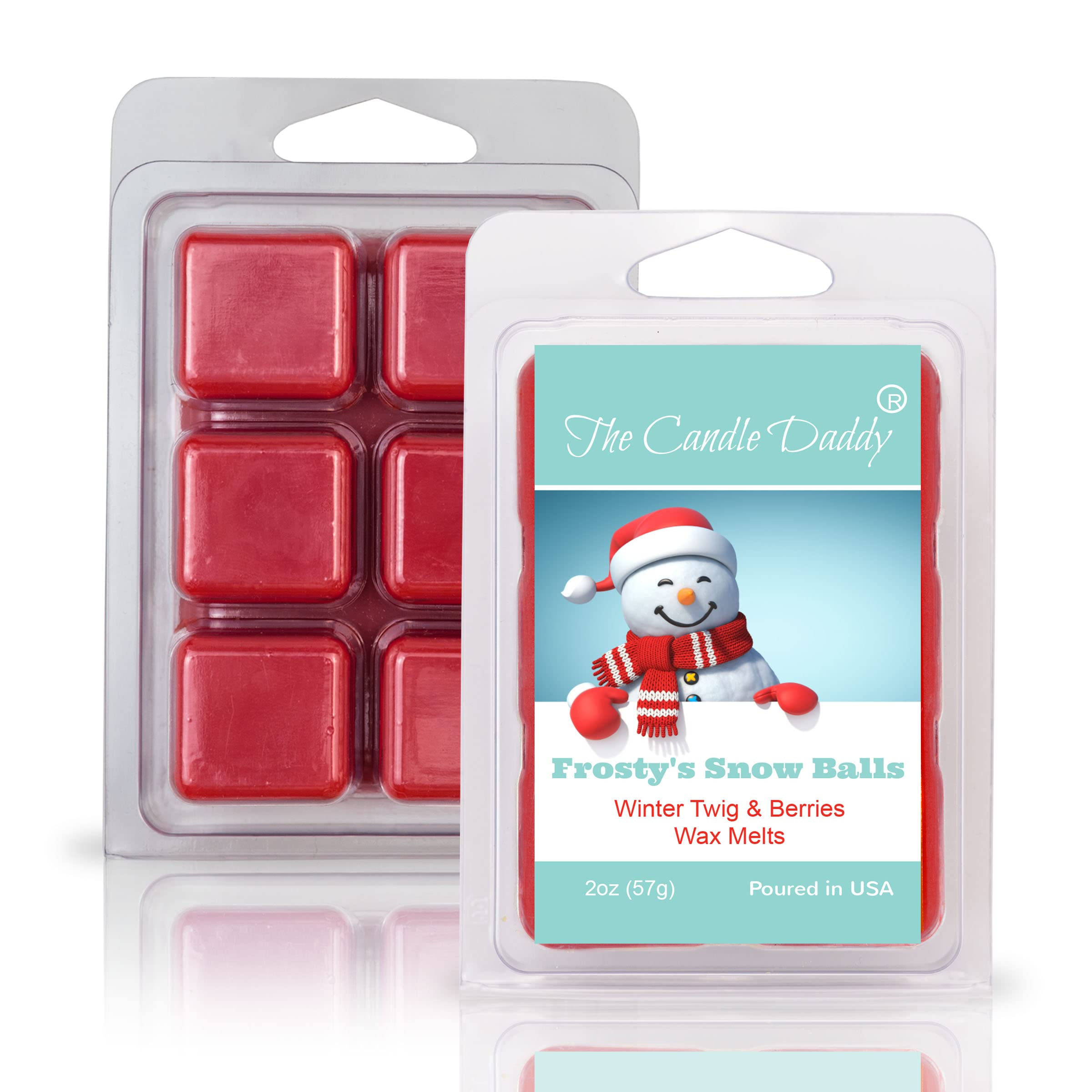 The Candle Daddy Frosty's Snow Balls - Winter Twig & Berries Scented Wax Melt - 1 Pack - 2 Ounces - 6 Cubes - Funny Present