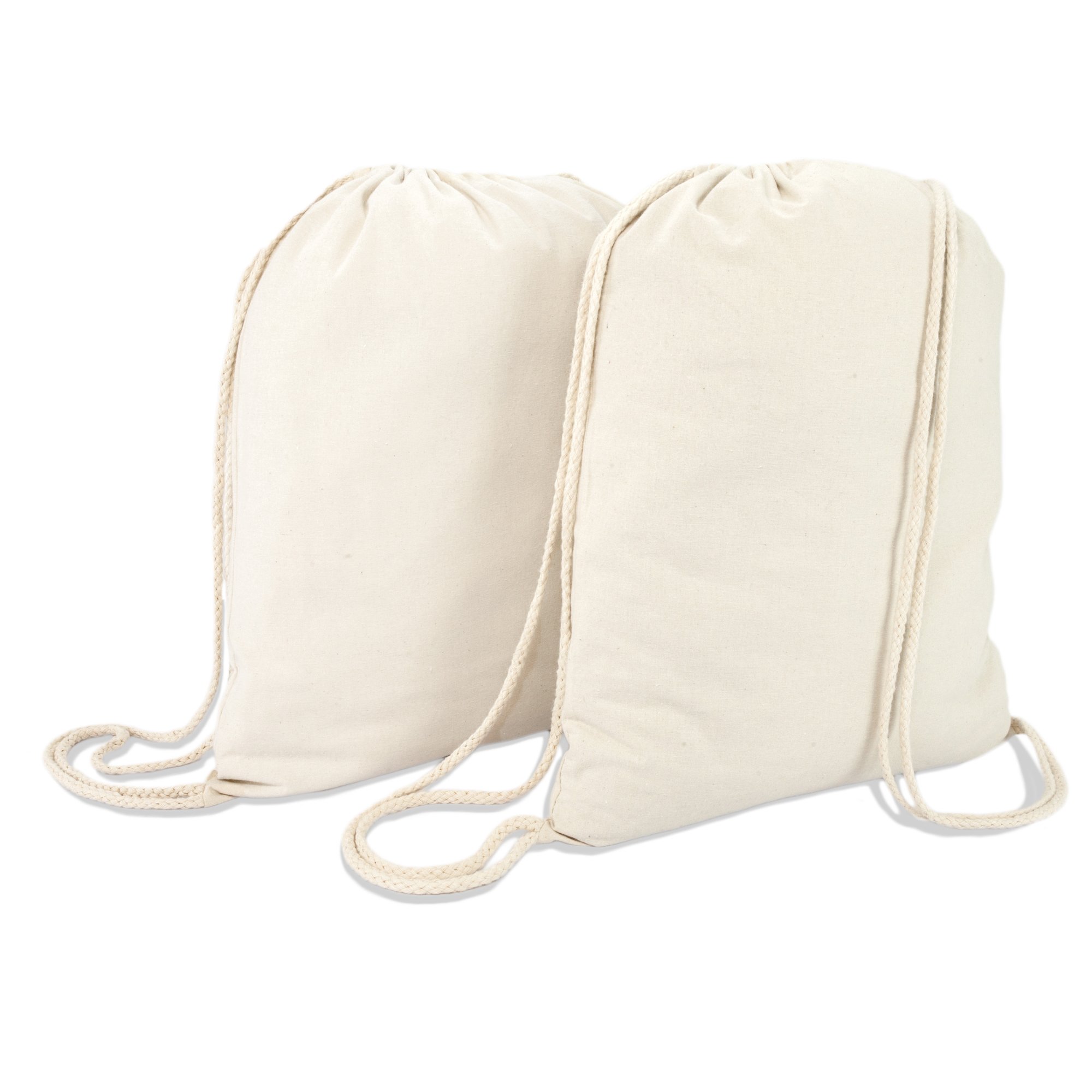 DALIX Canvas Drawstring Bag String Backpack Gym Mens Womens 2 Pack