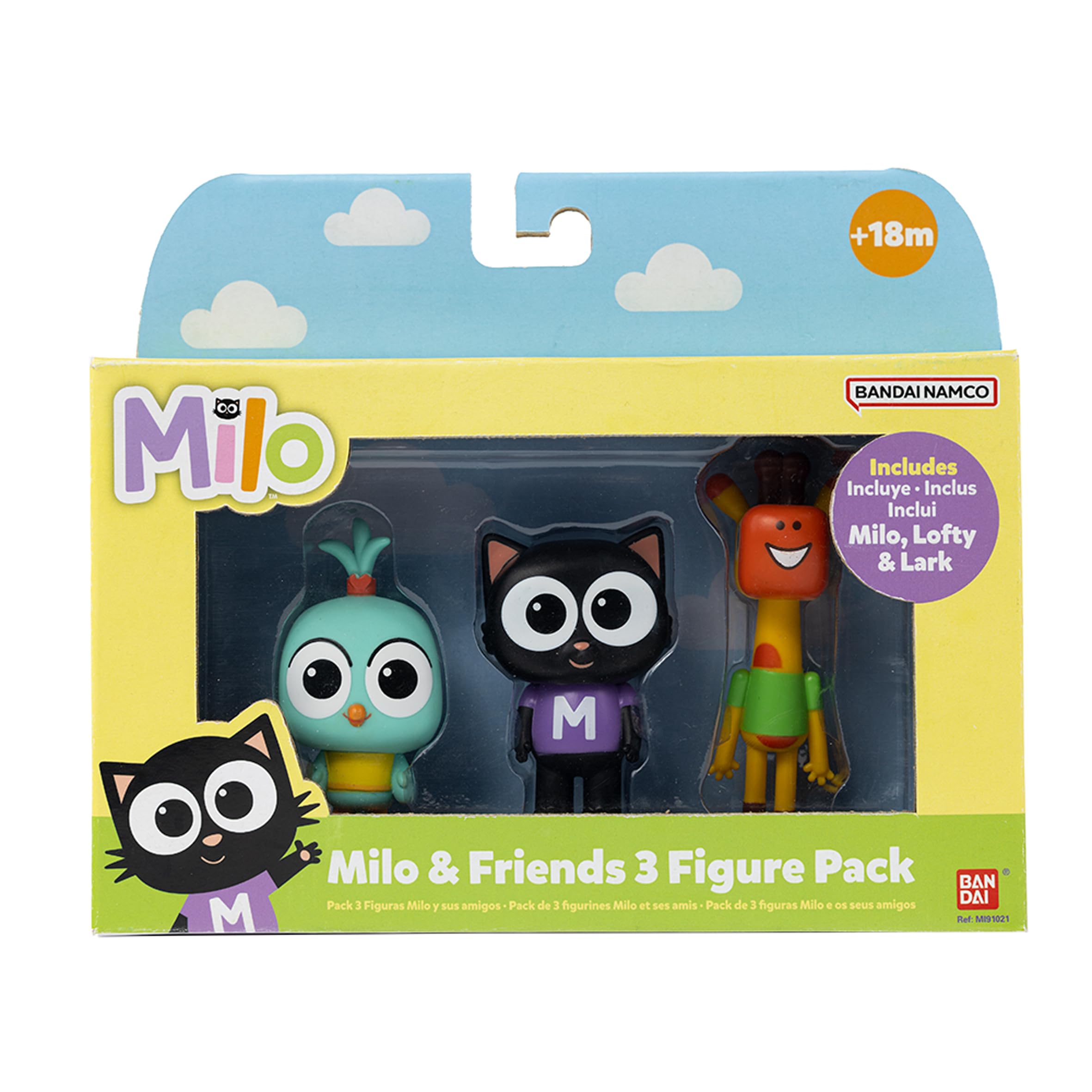 Milo Toy Figures for Toddlers - 14cm Milo, Lark and Lofty Kids' Play Action Figures from the Milo Animated Series In Everyday Outfits | Cute Collectable Small Figures Toys for Girls and Boys