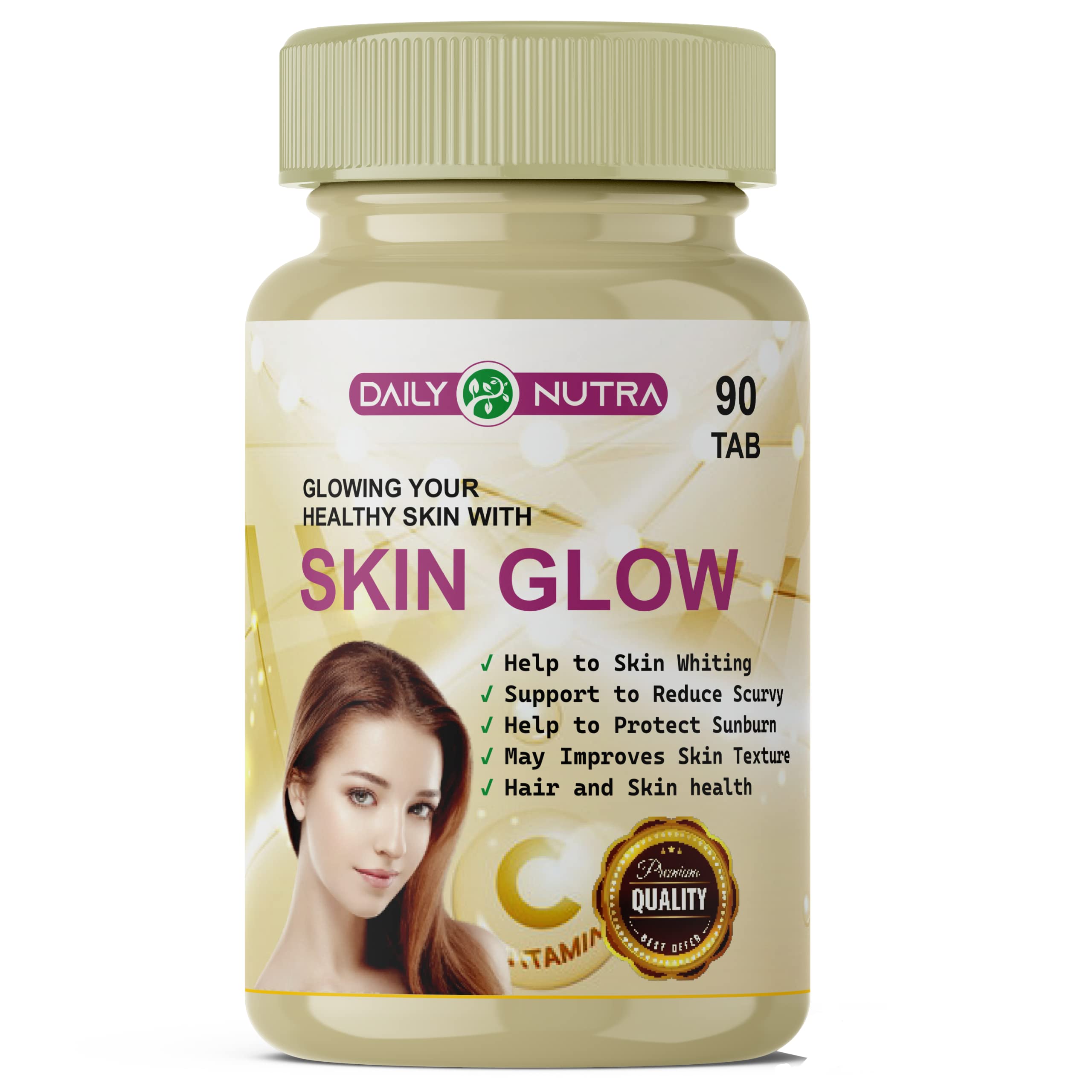 DAILY NUTRA Skin Glow Support Skin health and immunity - 90 Veg ORANGE Chewable Tablets