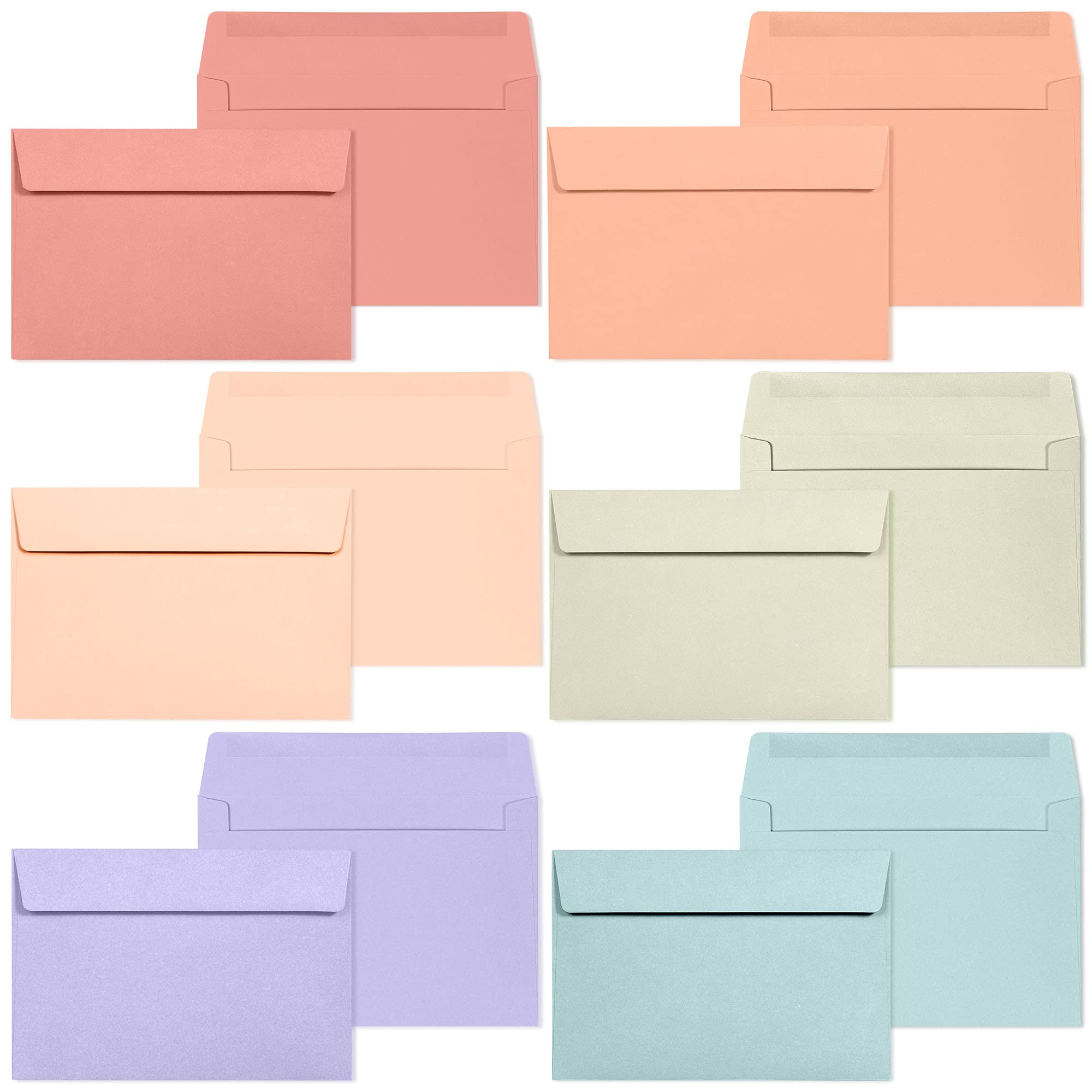 A4 Envelopes, 120-Pack Colored Envelopes 4x6, Envelopes for Invitations, Pastel Colored Envelopes, A4, 4 1/4 x 6 1/4 Inches, 6 Warm Pastel Colors