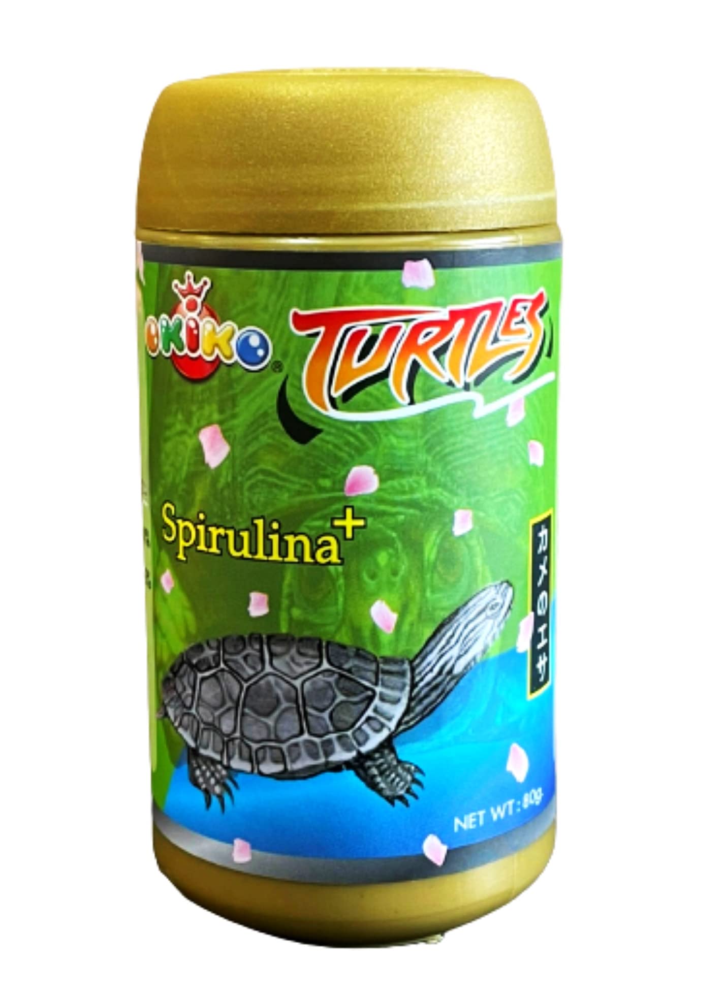 OKIKONutritional Aquatic Turtle Food Tortoise Fortified Food, Spirulina Growth Formula, Clean & Clear Water, Enriched Vitamins & Calcium for Strong Bones & Shells, Reptile Floating Food Nutri Sticks