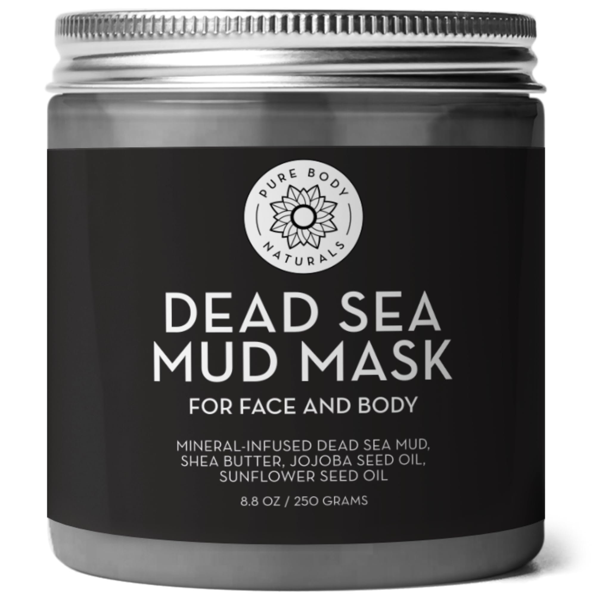 Pure Body Naturals Dead Sea Mud Mask Cream For Reducing Wrinkles, Minimizing Pores And Facial Treatment, 250 g