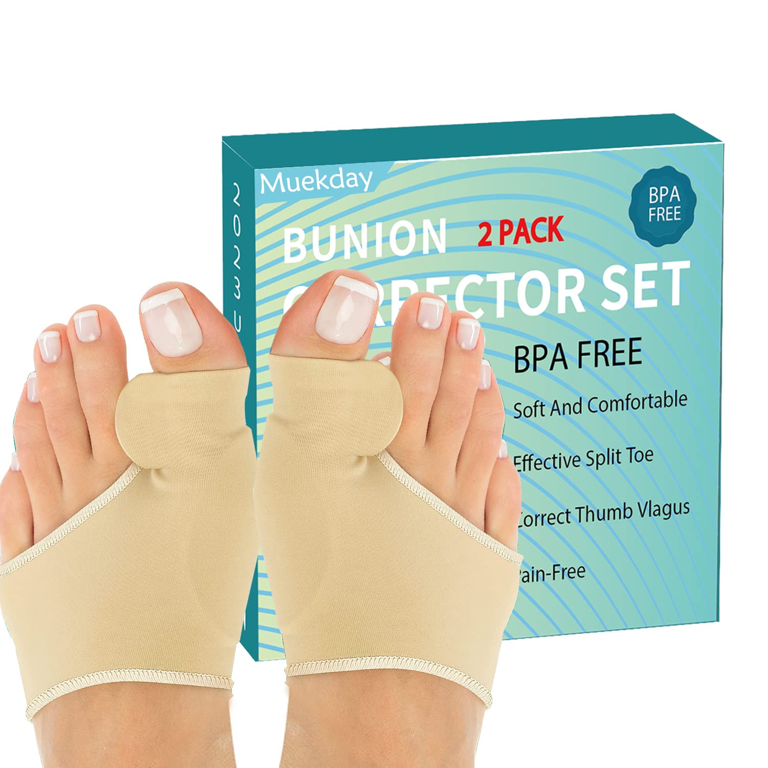 Bunion Corrector for Women Big Toe,Orthopedic Bunion Splint,Big Toe Separator Pain Relief,Sleeve for Hallux Valgus Bunion Pain Relief-Non-Surgical Correction-Hammer Toe Straightener (Beige)