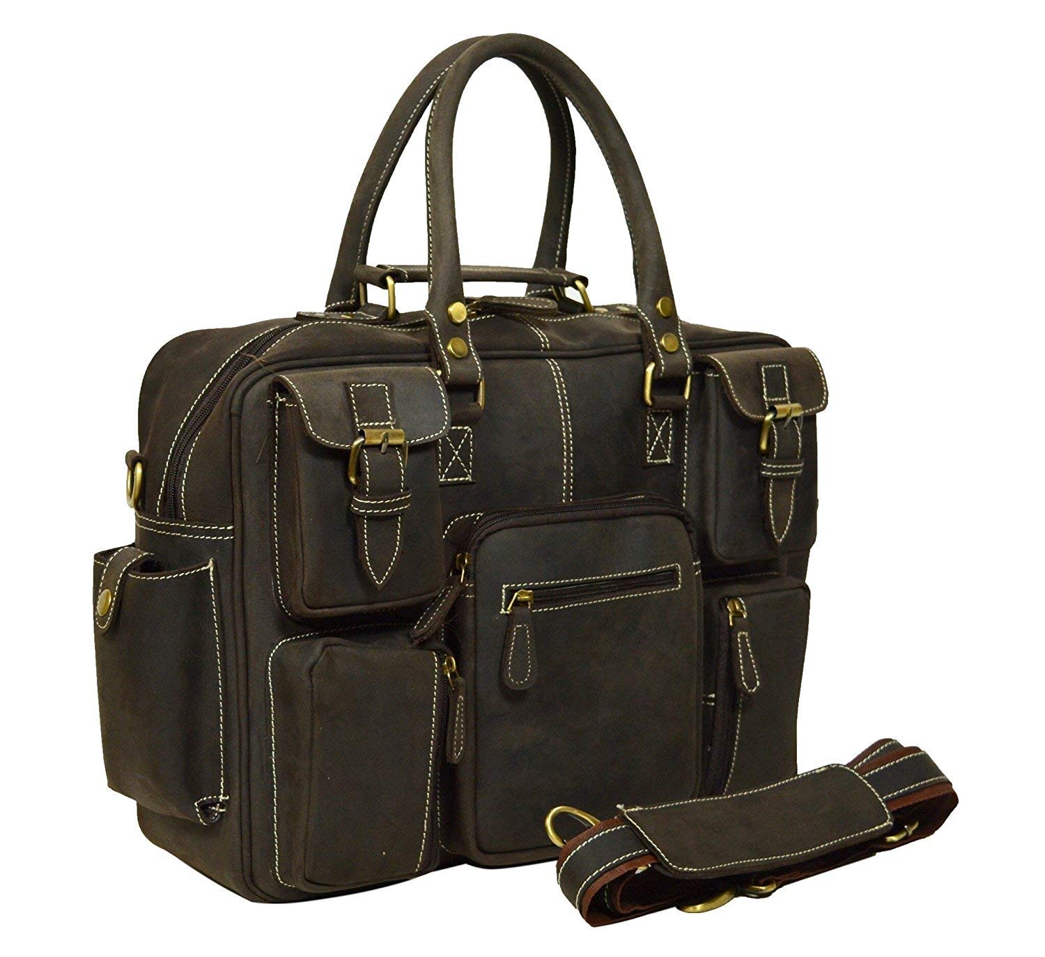 CRAFAT 16 inch Laptop Briefcase Bag | Travel Messenger Bag (Original Leather)