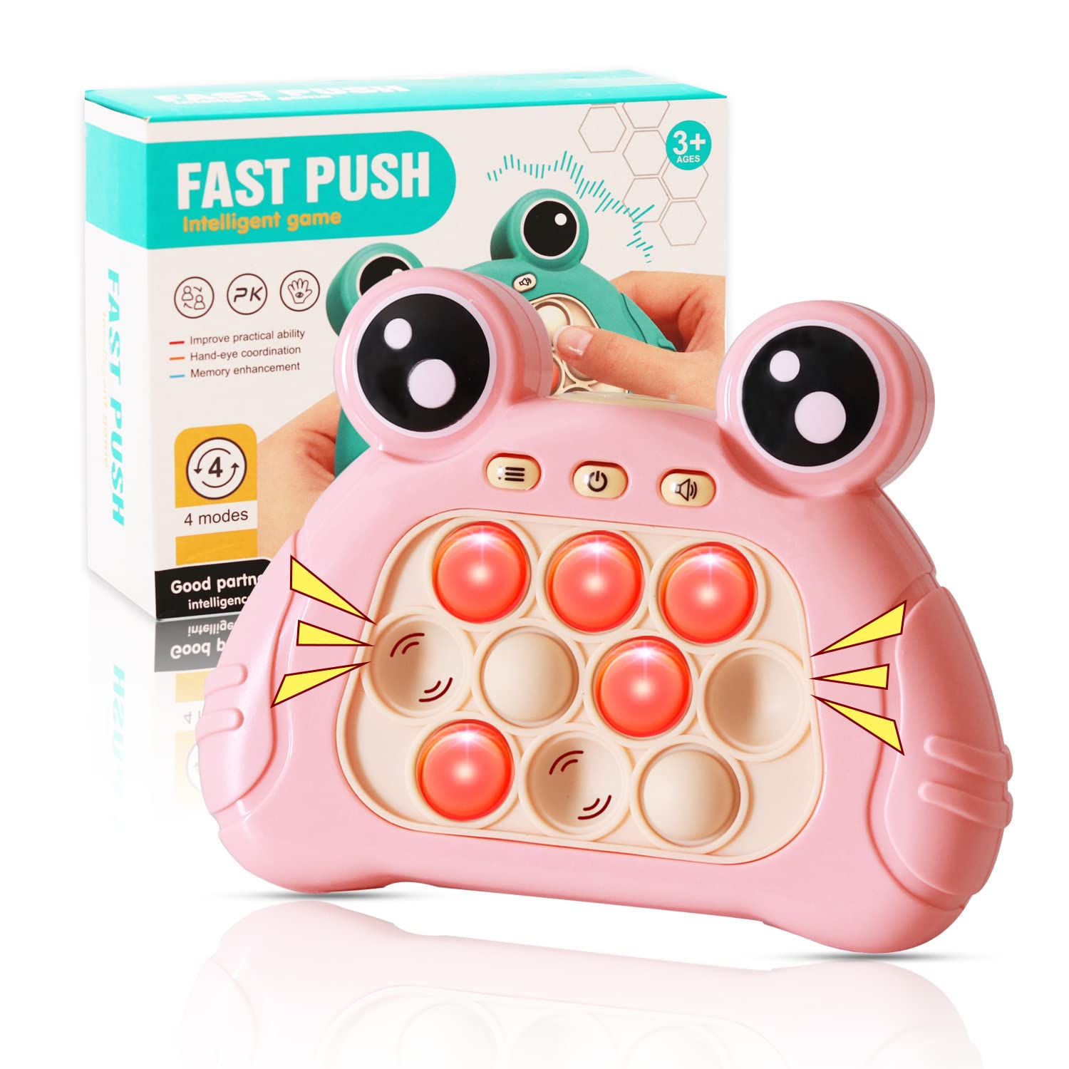 OAKTECH Quick Push Console with Instant Sound Feedback | Handheld Fast Speed Pushing Game | Pop The Target Interactive Educational Sensory Fidget Toy for Kids Adults | Fun Toy for Children 3-12