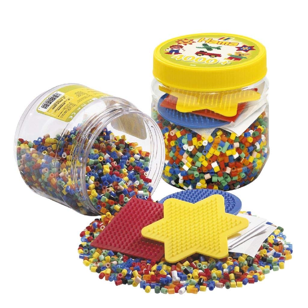 HamaBeads 4,000 Beads and Pegboard Tub, Yellow