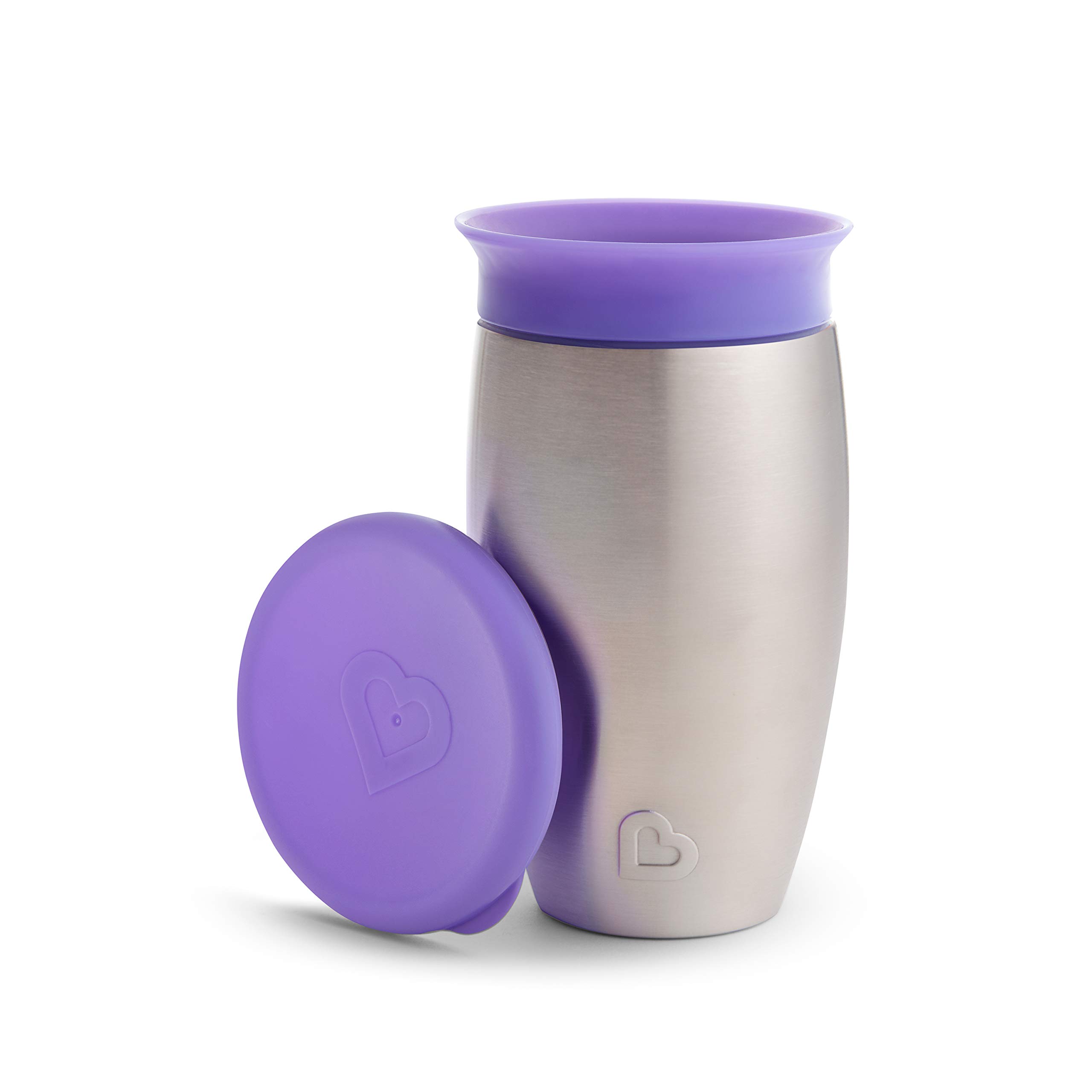 Munchkin Miracle Stainless Steel 360 Sippy Cup, 10 Ounce (Purple)