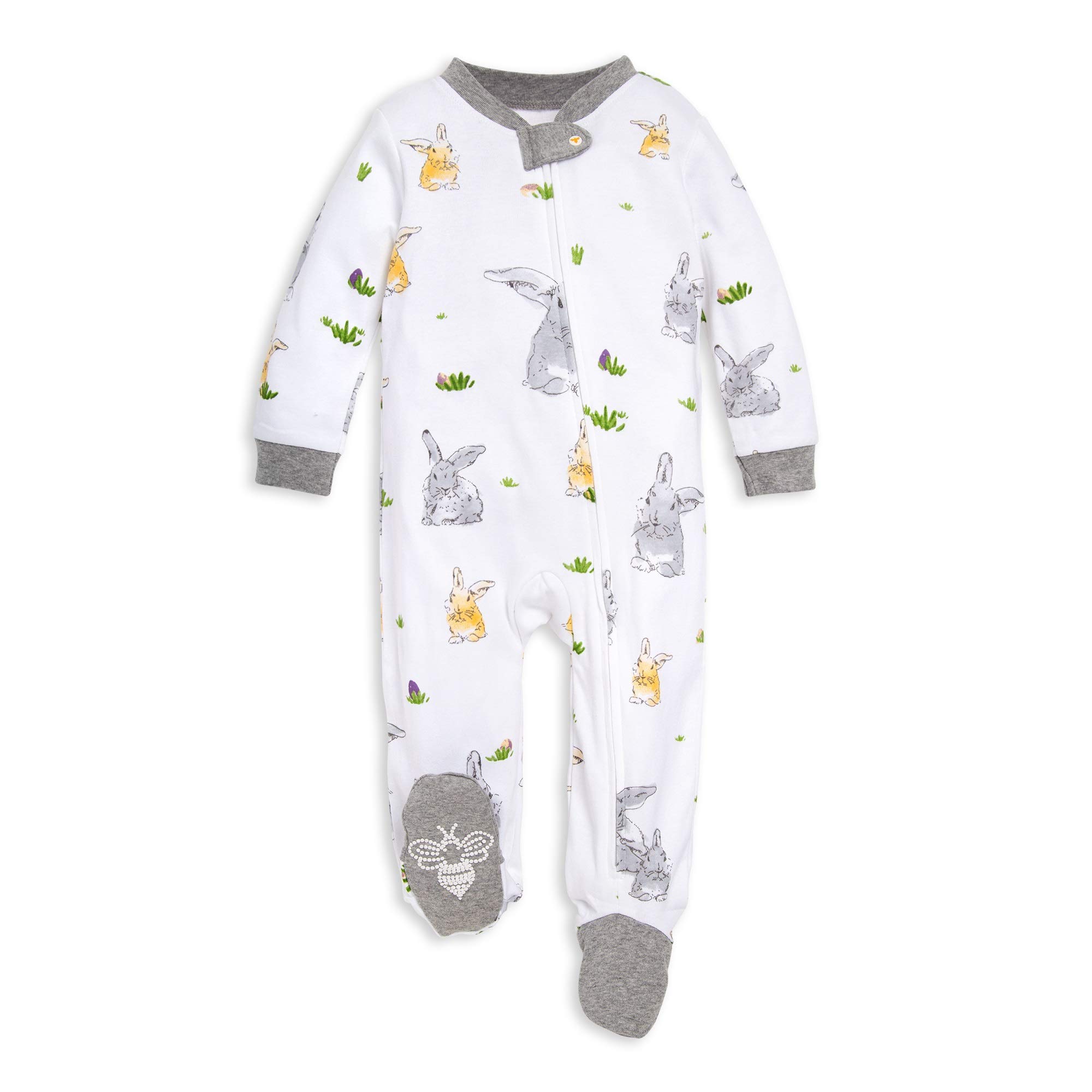 Burt's Bees Baby Boys' Sleep and Play Pjs, 100% Organic Cotton One-piece Zip Front Romper Jumpsuit Pajamas