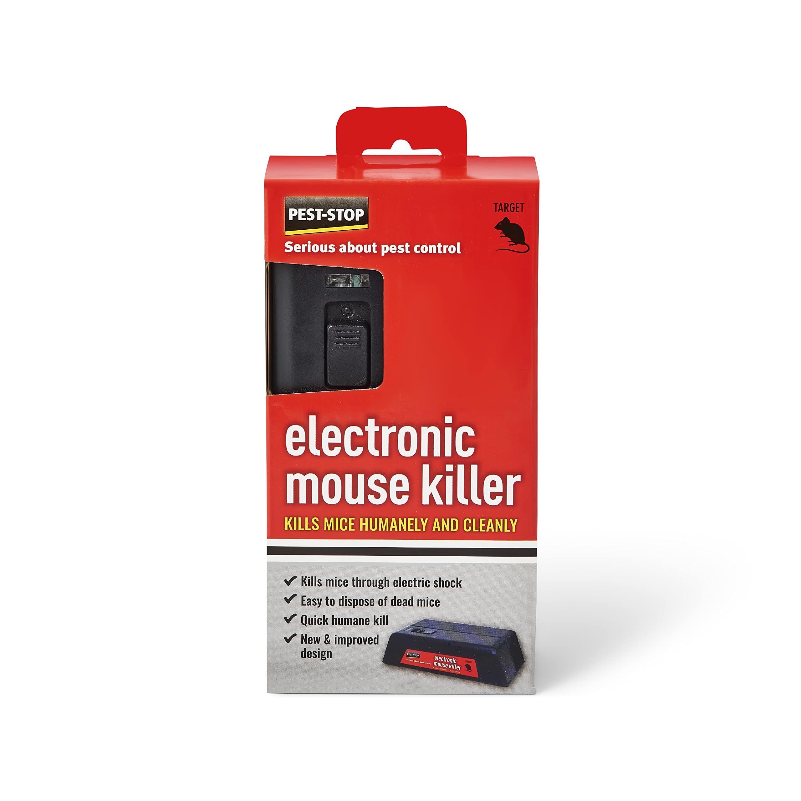 Pest-StopElectronic Mouse Killer - Fast Acting - Highly Effective - 100 Kills - Mess Free - Safe - Mouse Control - Mice Killer, Black