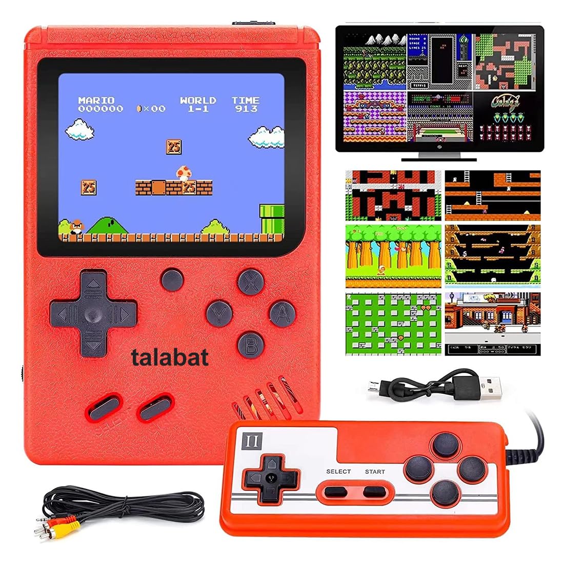 2023 Mario Portable Handheld 2 Player 400 in 1 Sup Game Box Video Game with USB for Boys and Girls Both (SUP Game with Remote)