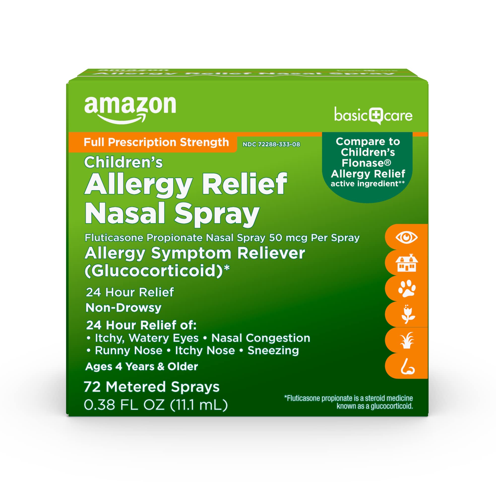 Amazon Basic Care Children's Fluticasone Propionate Nasal Spray, Allergy Medicine, 0.38 fl oz (Pack of 1)