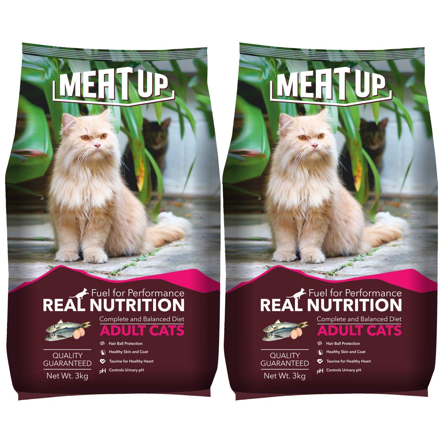 Meat Up Adult Dry Cat Food, Ocean Fish Flavor 3 kg ( ) Total 6 kg