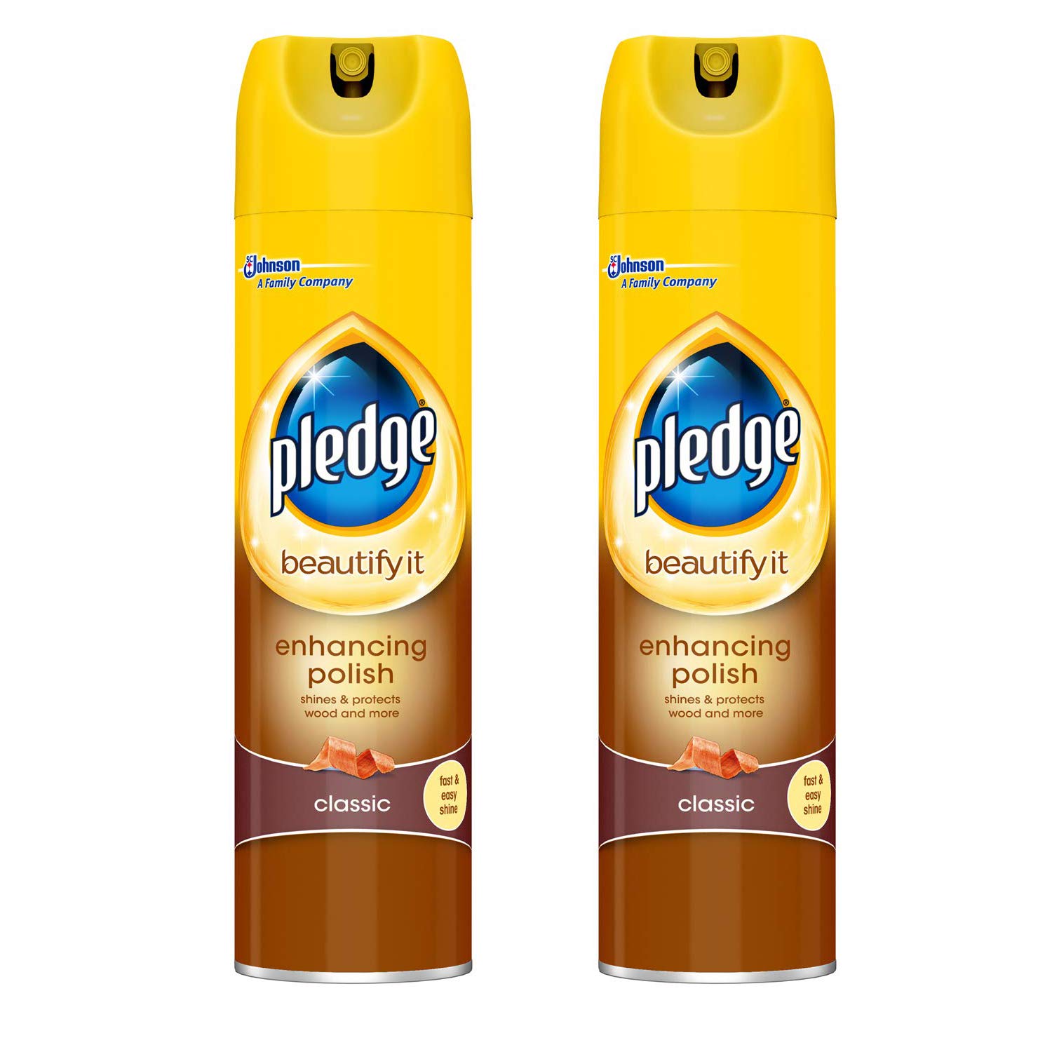 Pledge Classic Enhancing Polish, 250ml, Pack of 2