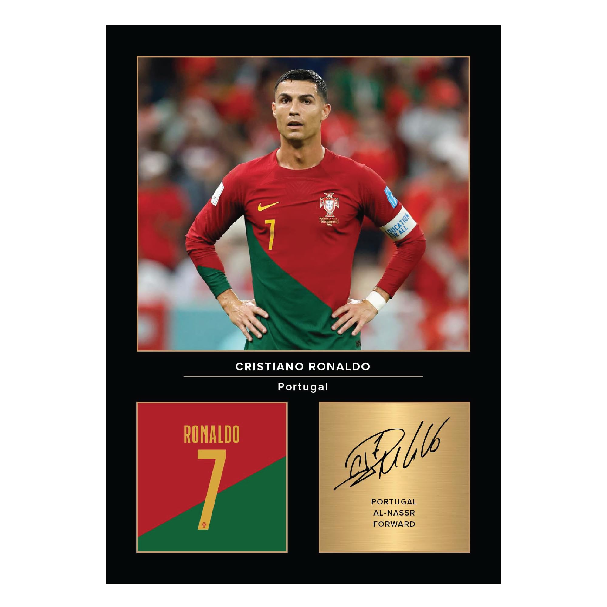 Icons Wall ArtIcons Wall Art Cristiano Ronaldo Portugal National Team Signed A4 Printed Photo Picture Display Gift For Portugal Fans Digitally Reproduced Signature Unframed