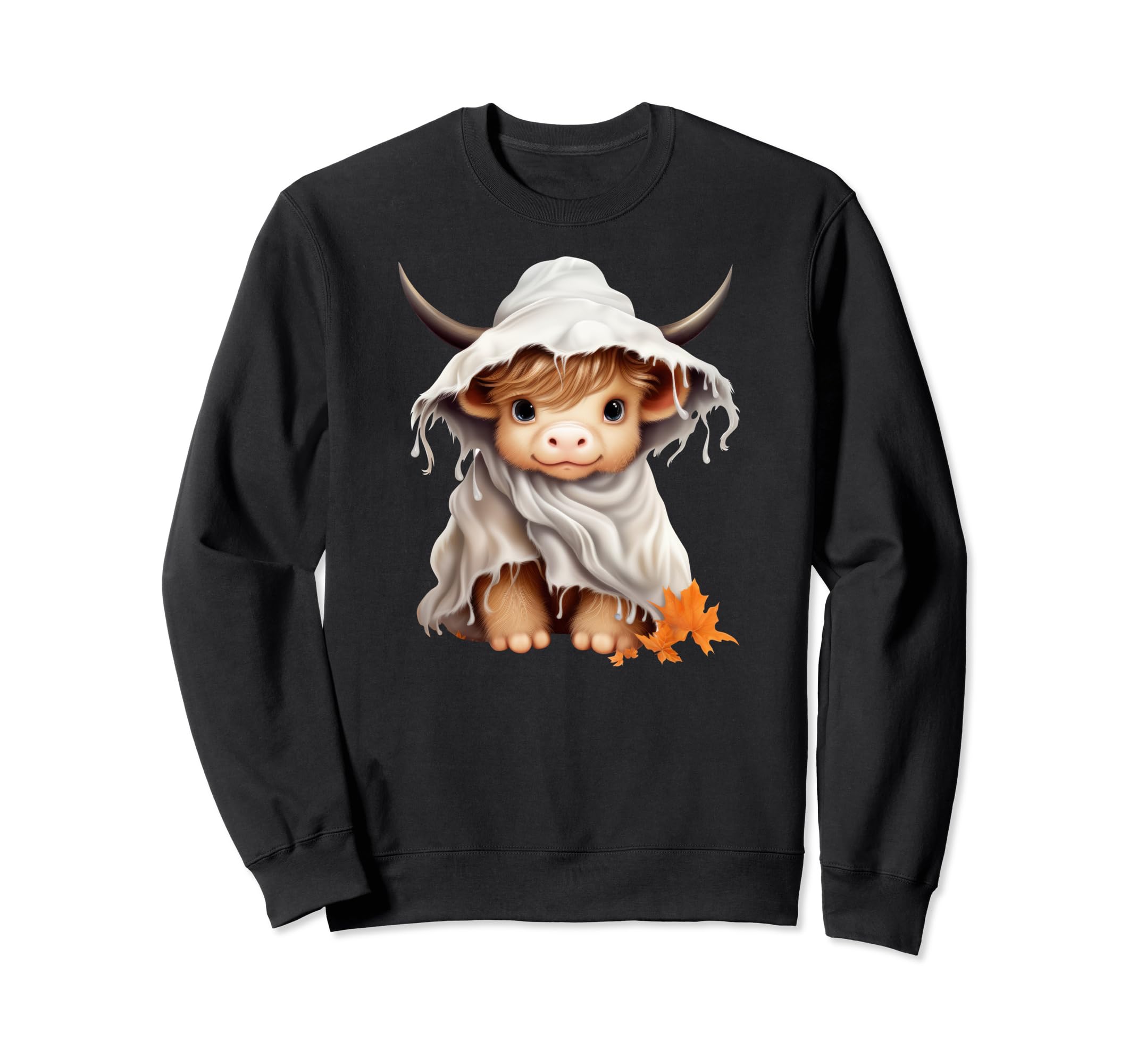 Highland Cow Western Halloween Funny Moo-Boo Design Sweatshirt