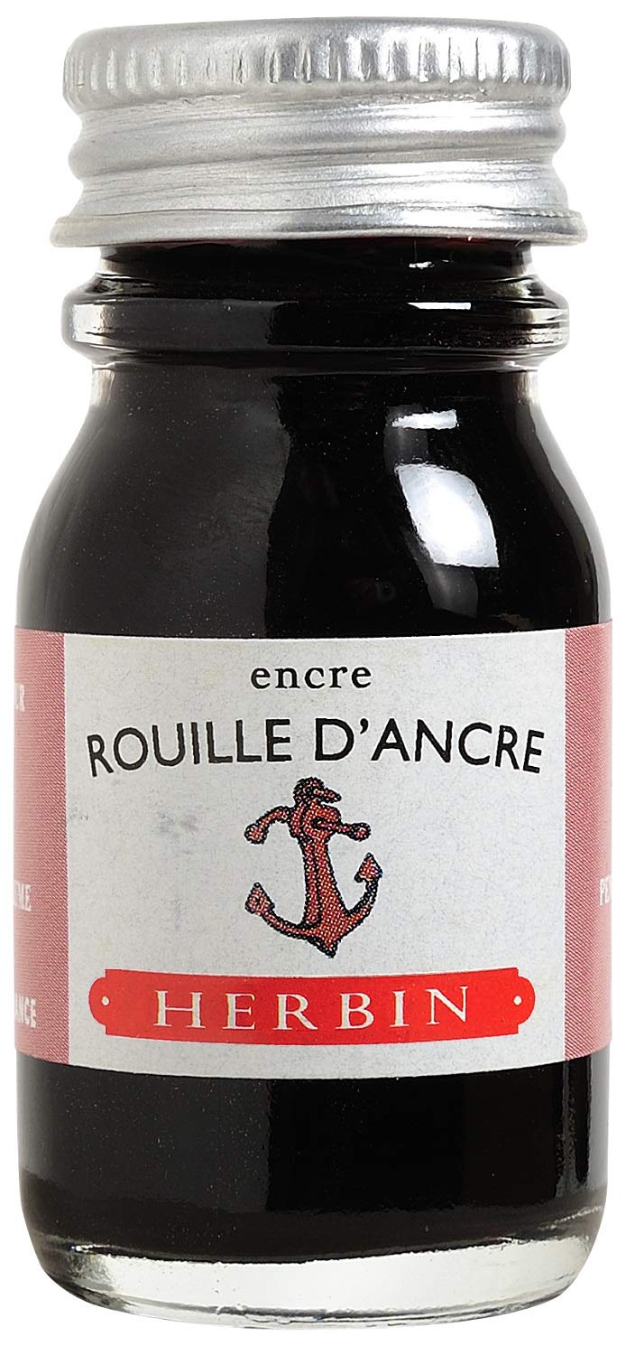 Herbin 11558T - 10 ml Bottle of Ink For Fountain Pens and Roller Pens (Product Without Packaging - Zero Waste Objective), Rouille D'ancre/Rustic Anchor