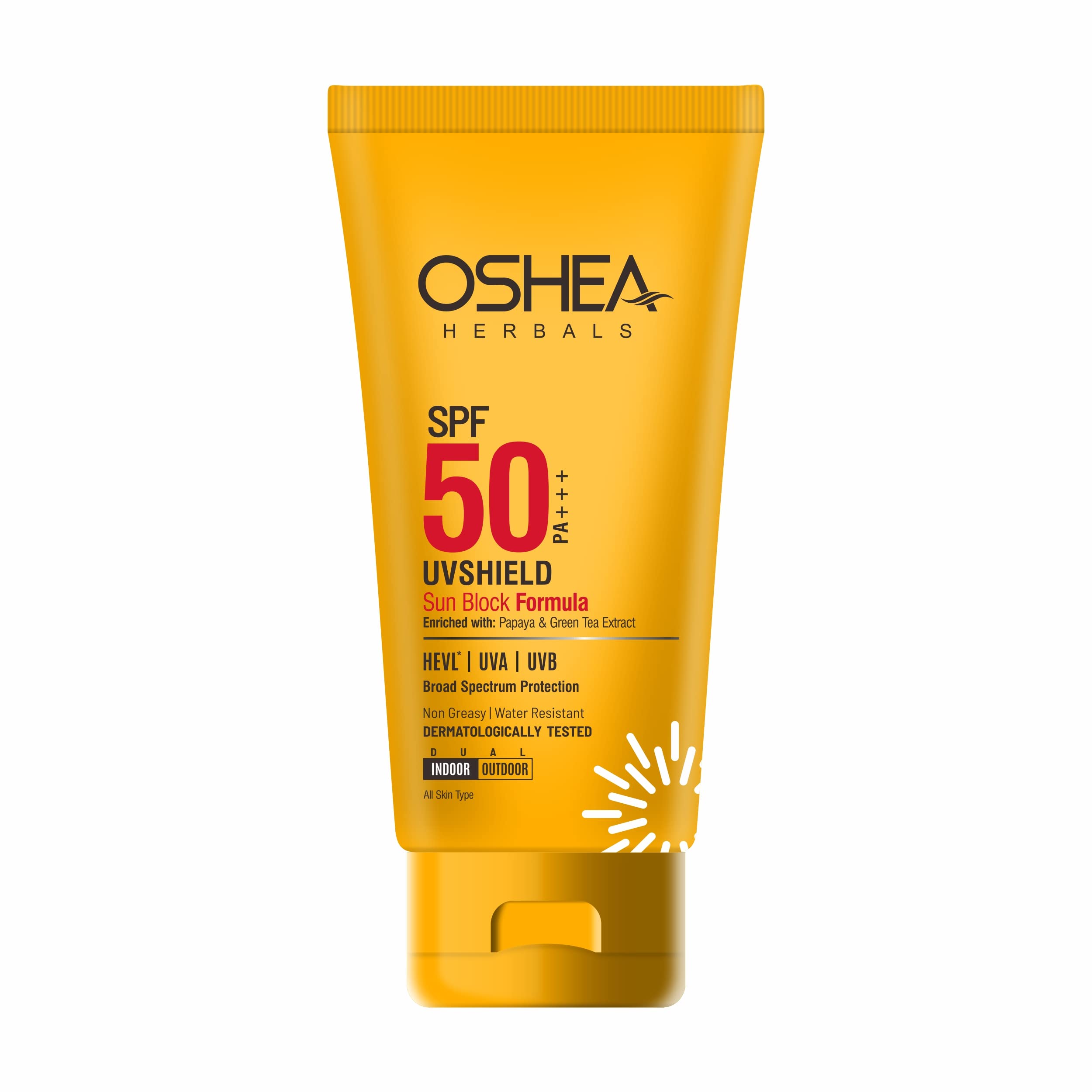 OSHEAUVShield Sun Block Formula SPF 50, White, 60 g