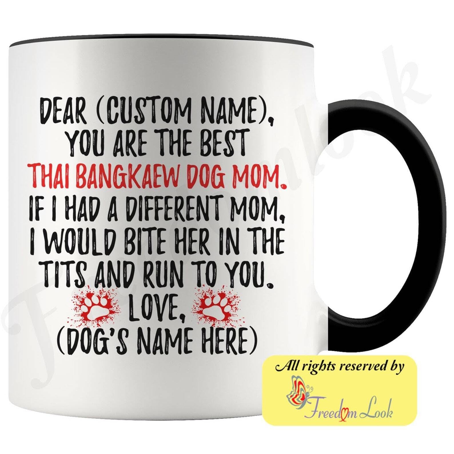 GIVEMEFIVER Personalized Thai Bangkaew Dog Mom Gifts TBD Dog Owner Coffee Mug Bangkaew Women Printed Coffee and Tea Ceramic Mug- 320 ML Ceramic Coffee Mug 5940