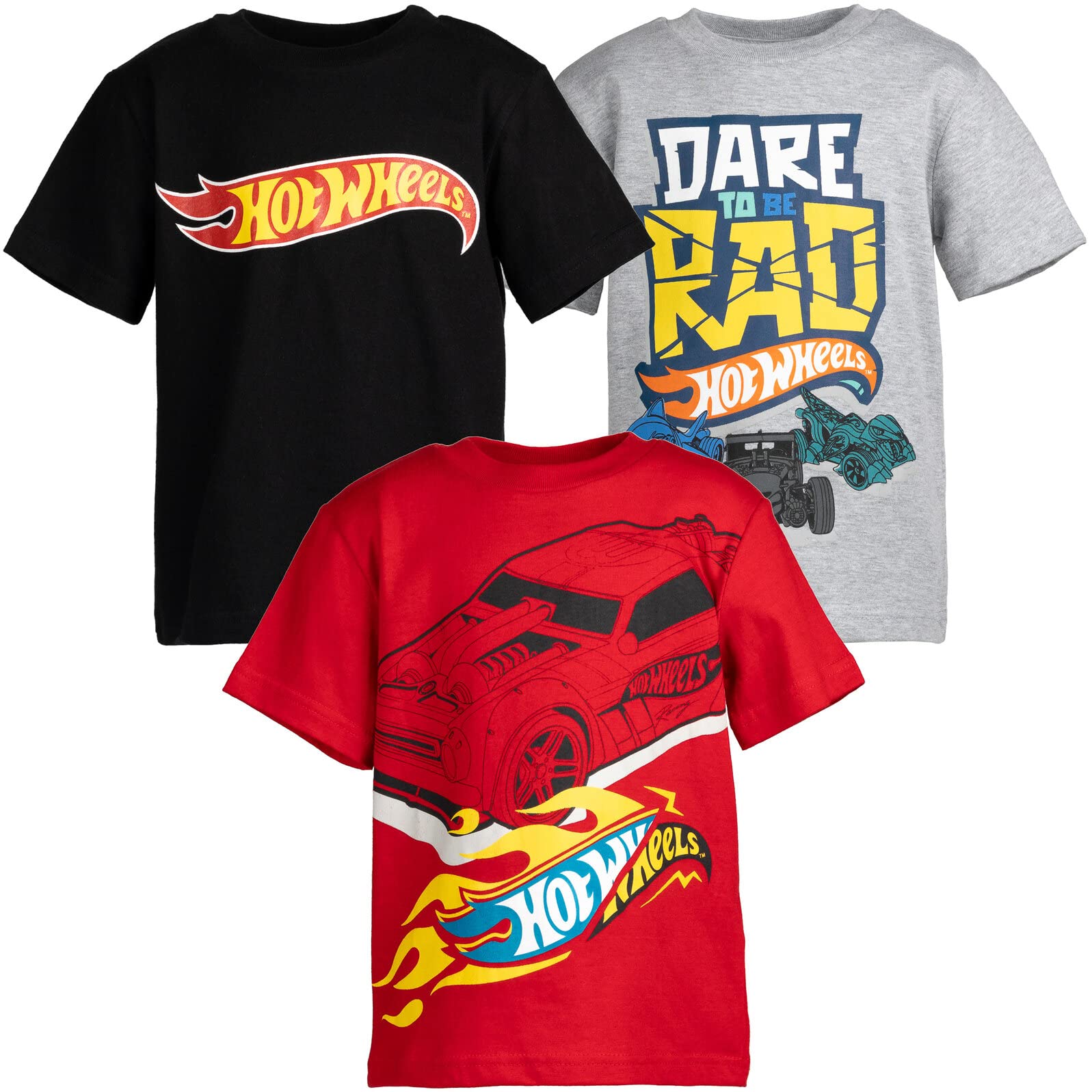 Hot WheelsToddler/Little/Big Kids 3 Pack Graphic T-Shirt