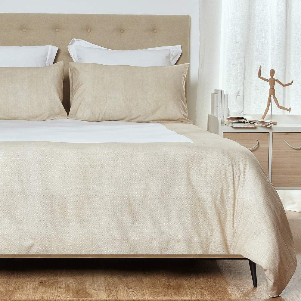 HOGARYS Duvet Cover Set for 150 cm (240 x 220 cm) with 2 Pillowcases (50 x 75 cm) 100% Cotton (Percale 150 Threads) Espi Linen