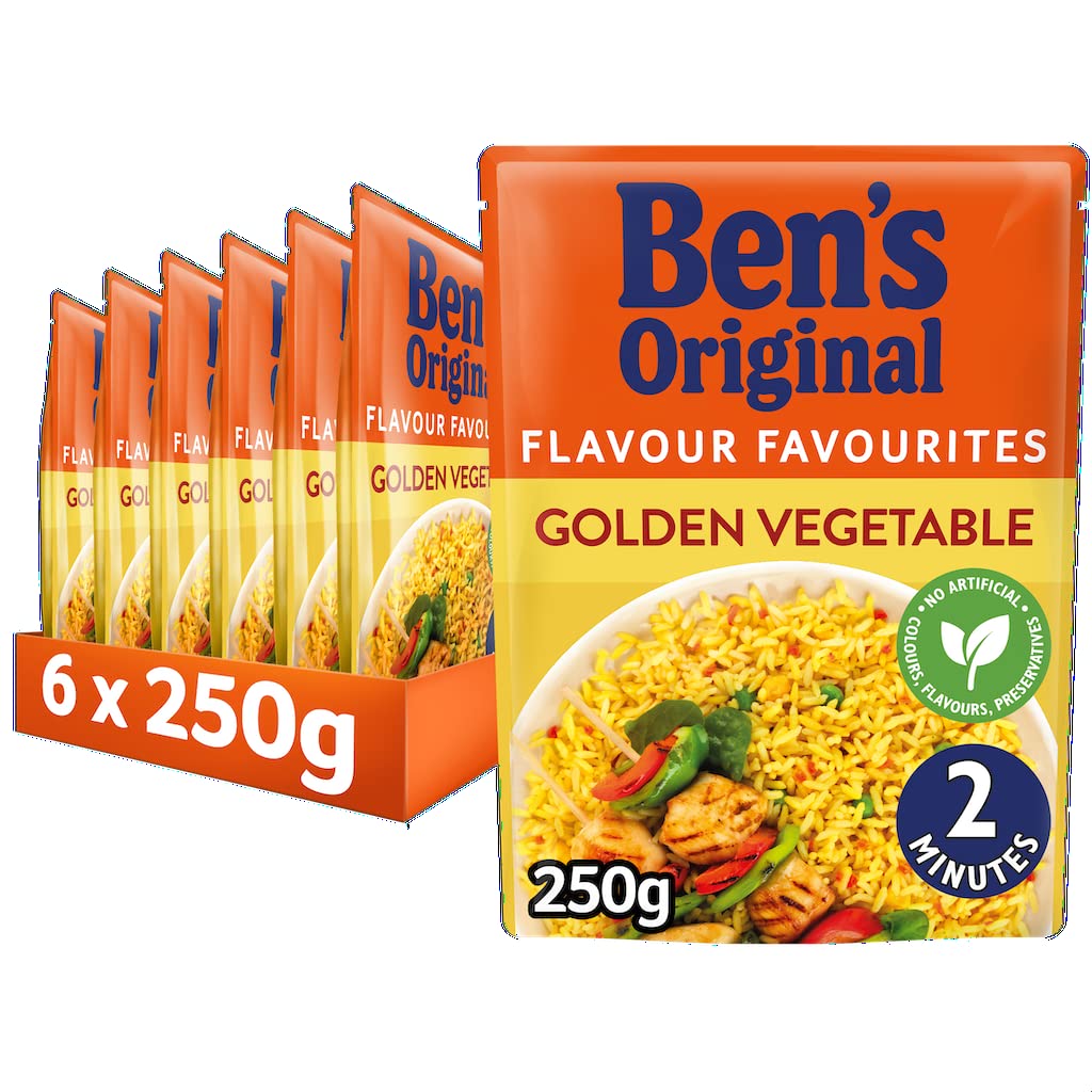 Ben's Original Golden Vegetable Microwave Rice, Bulk Multipack 6 x 250 g pouches