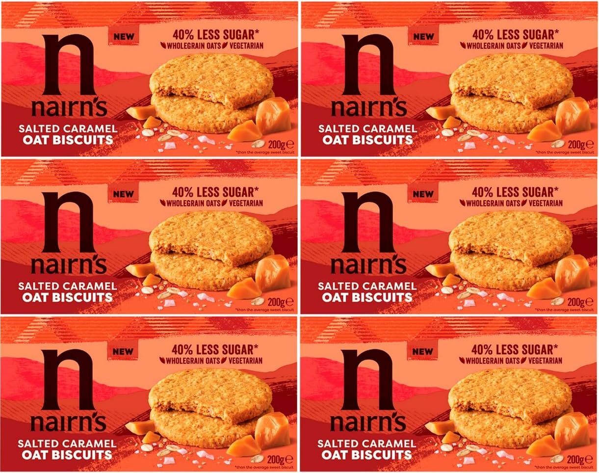 Nairn'sSalted Caramel Oat Biscuits 200g (Pack of 6)