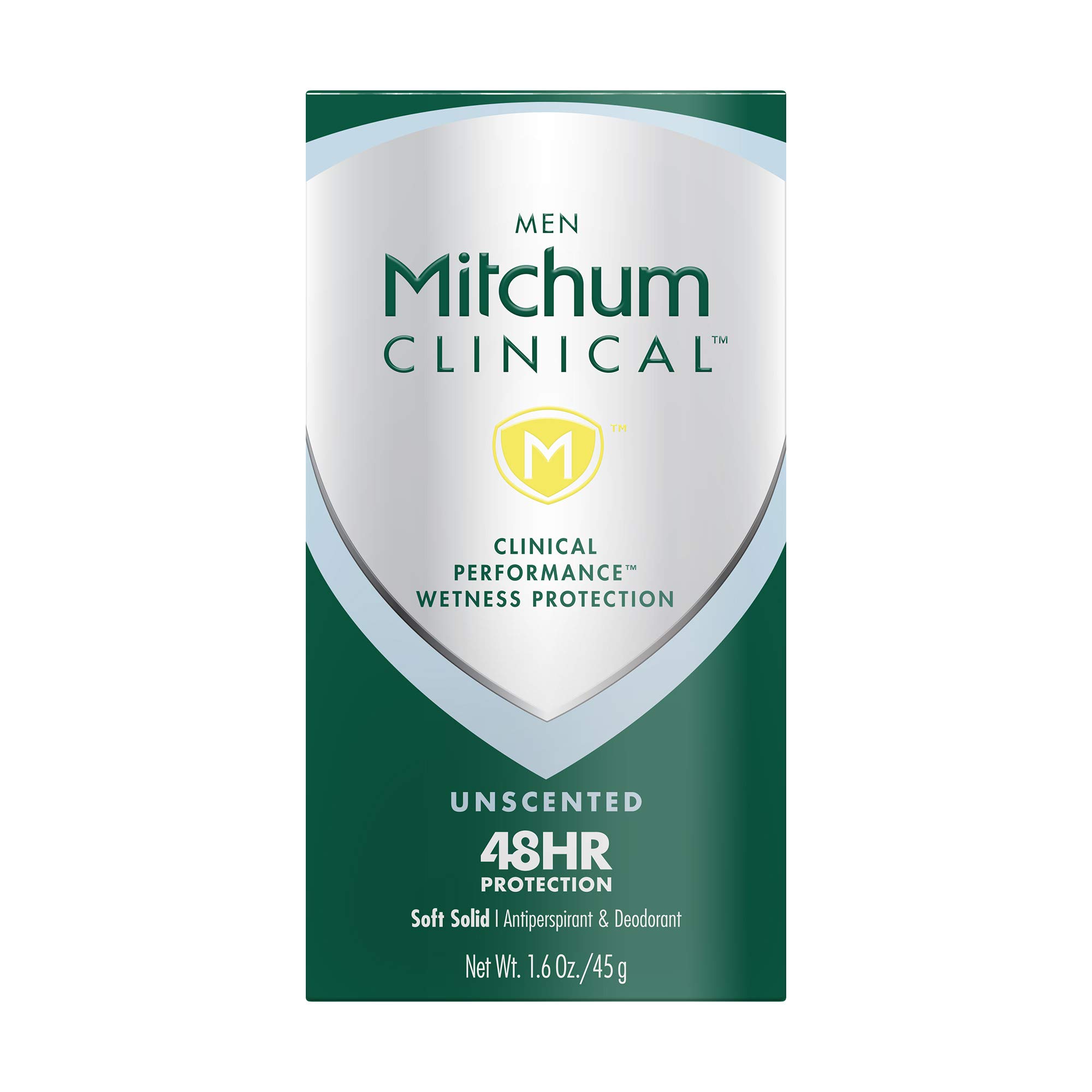 MitchumMen Clinical Soft Solid Antiperspirant Deodorant,Unscented, 1.6oz.