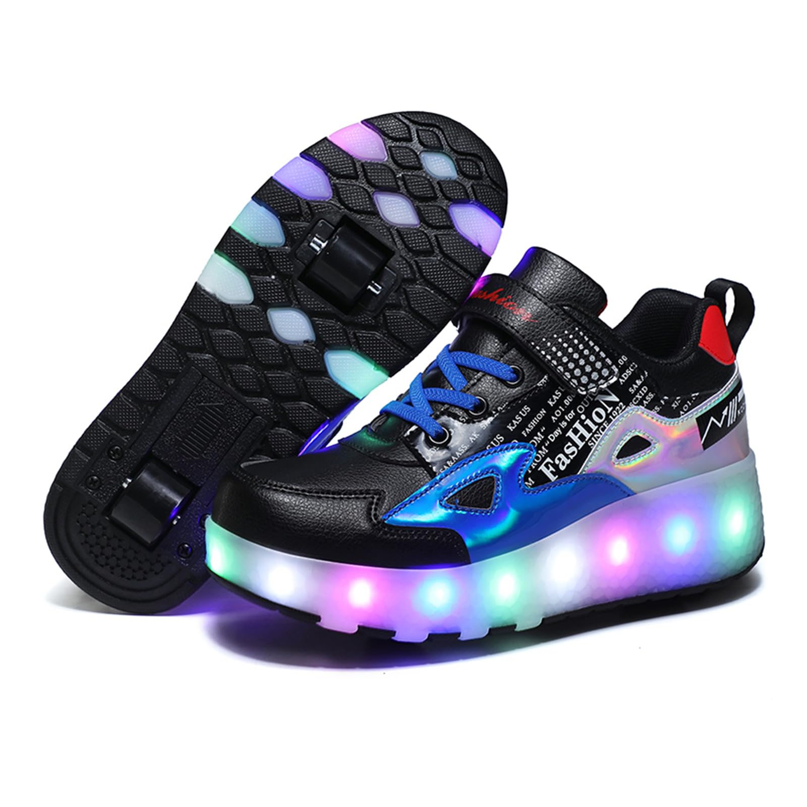 HHSTS Kids Shoes - New Upgraded with Wheels LED Light Color Shoes Shiny Roller Skates Skate Shoes Simple Kids Gifts Boys Girls The Best Gift for Party Birthday Christmas Day