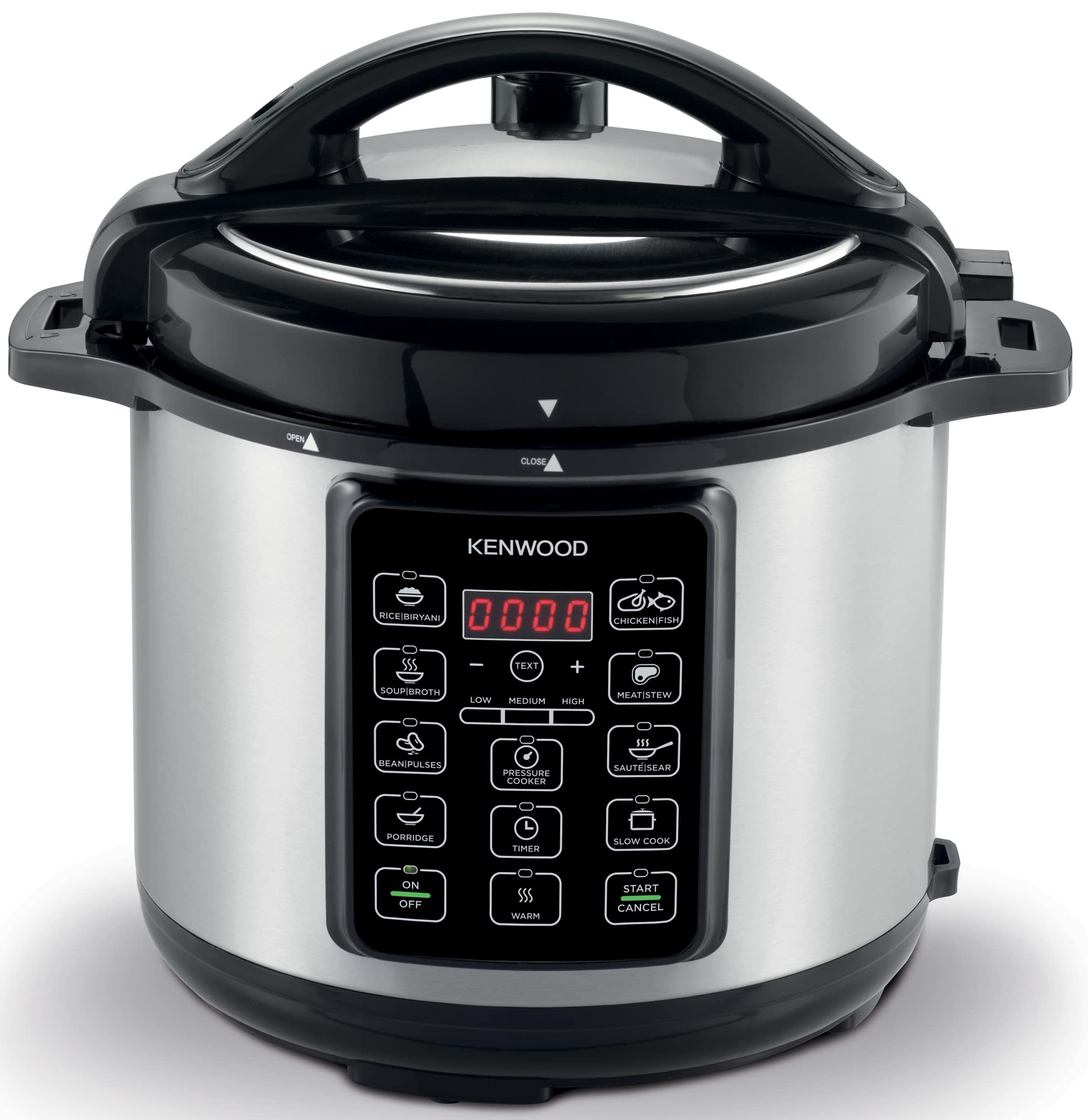 Kenwood 14-In-1 Electric Pressure Cooker 6L 1000W Multifunctional Programmable Multicooker With Safety Feature, 14 Smart Cook Programs, Manual Function For Personalised Recipes Pcm60 Black/Silver