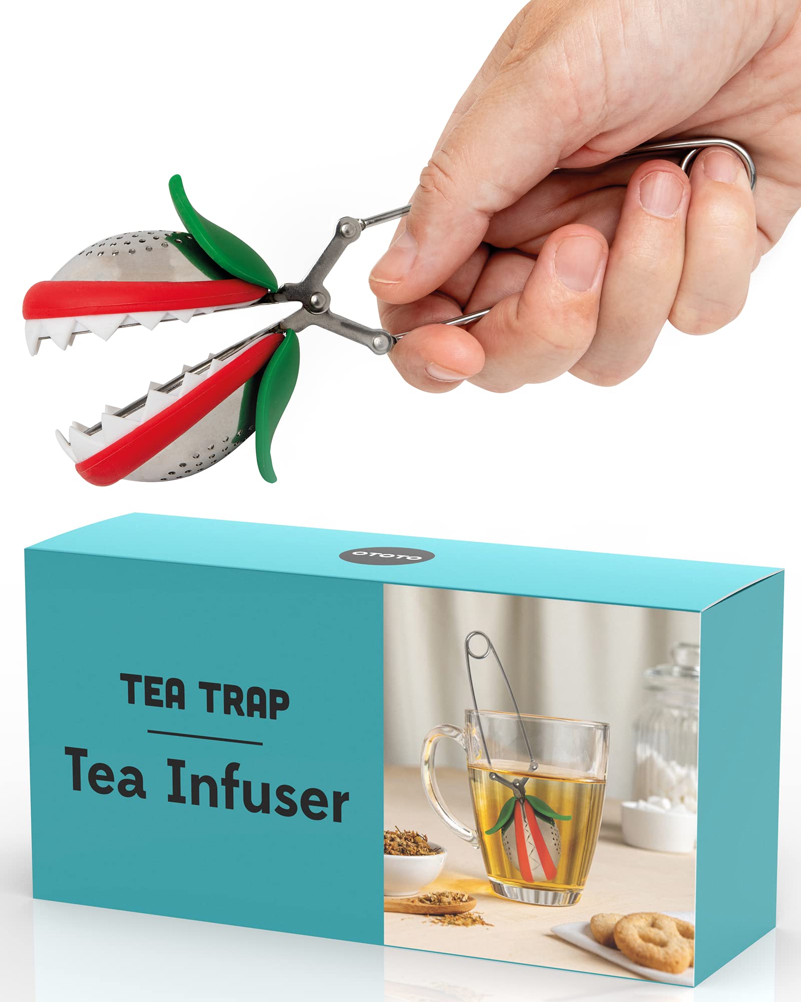 OTOTO Tea Trap Loose Tea Steeper - Tea Diffuser for Loose Tea Leaves - Cute Tea Infuser for Brewing Flavorful Teas - Tea Holder Loose Leaf Tea - Stainless Steel Kitchen Gadget Strainer with Fine Mesh