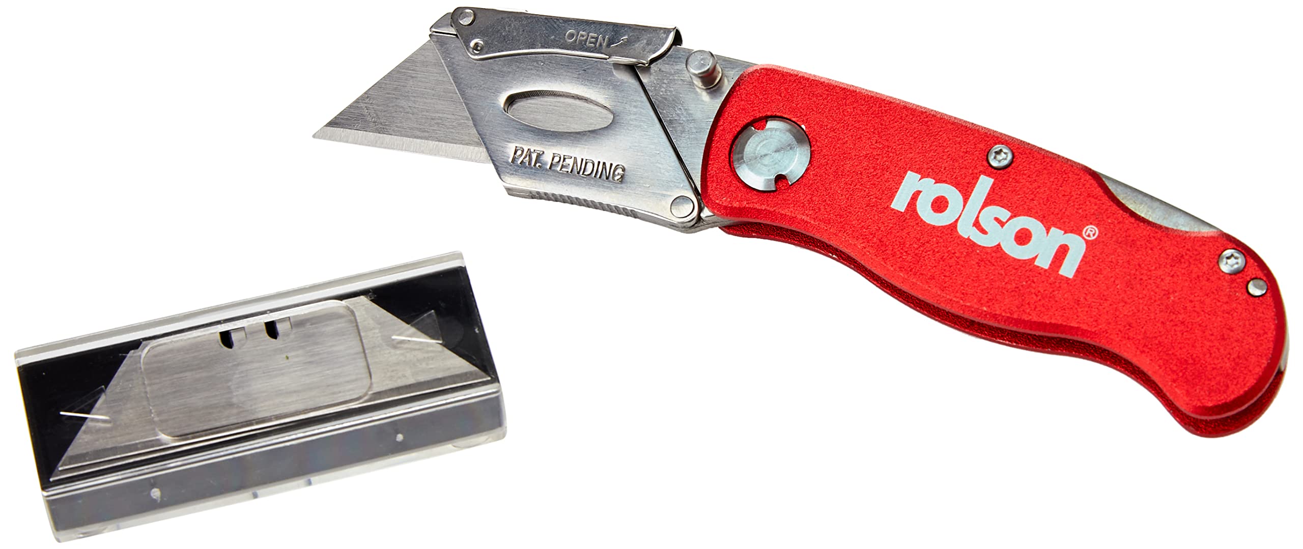 Rolson 62845 Folding Lock-Back Knife, Red, Grey