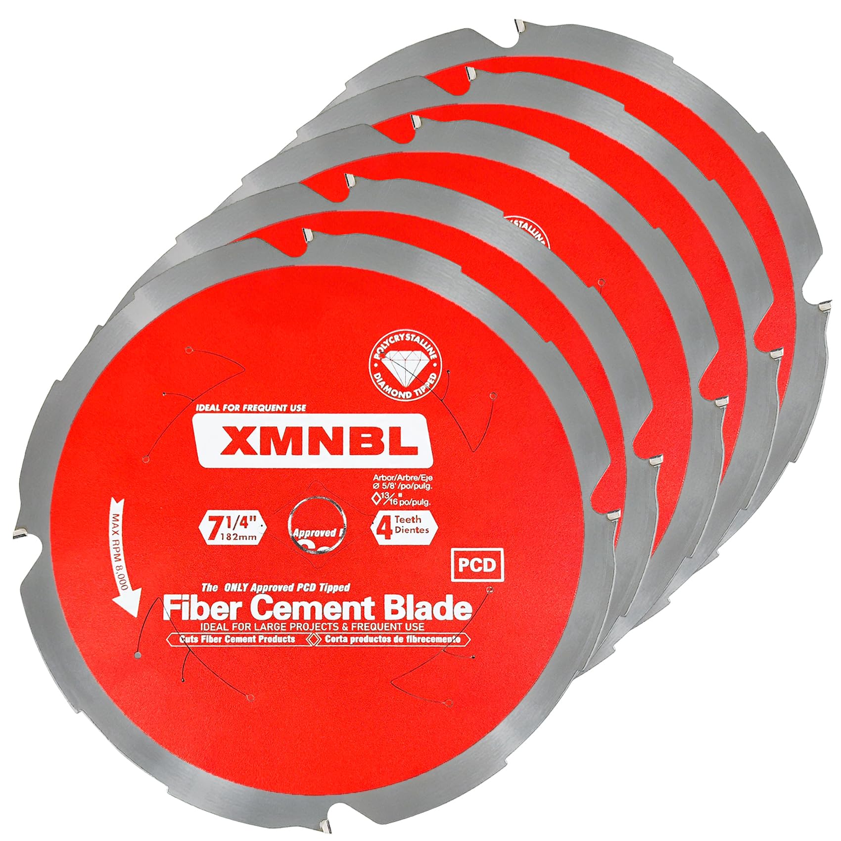 7-1/4 Inch Fiber Cement Circular Saw Blade, 5 Pack